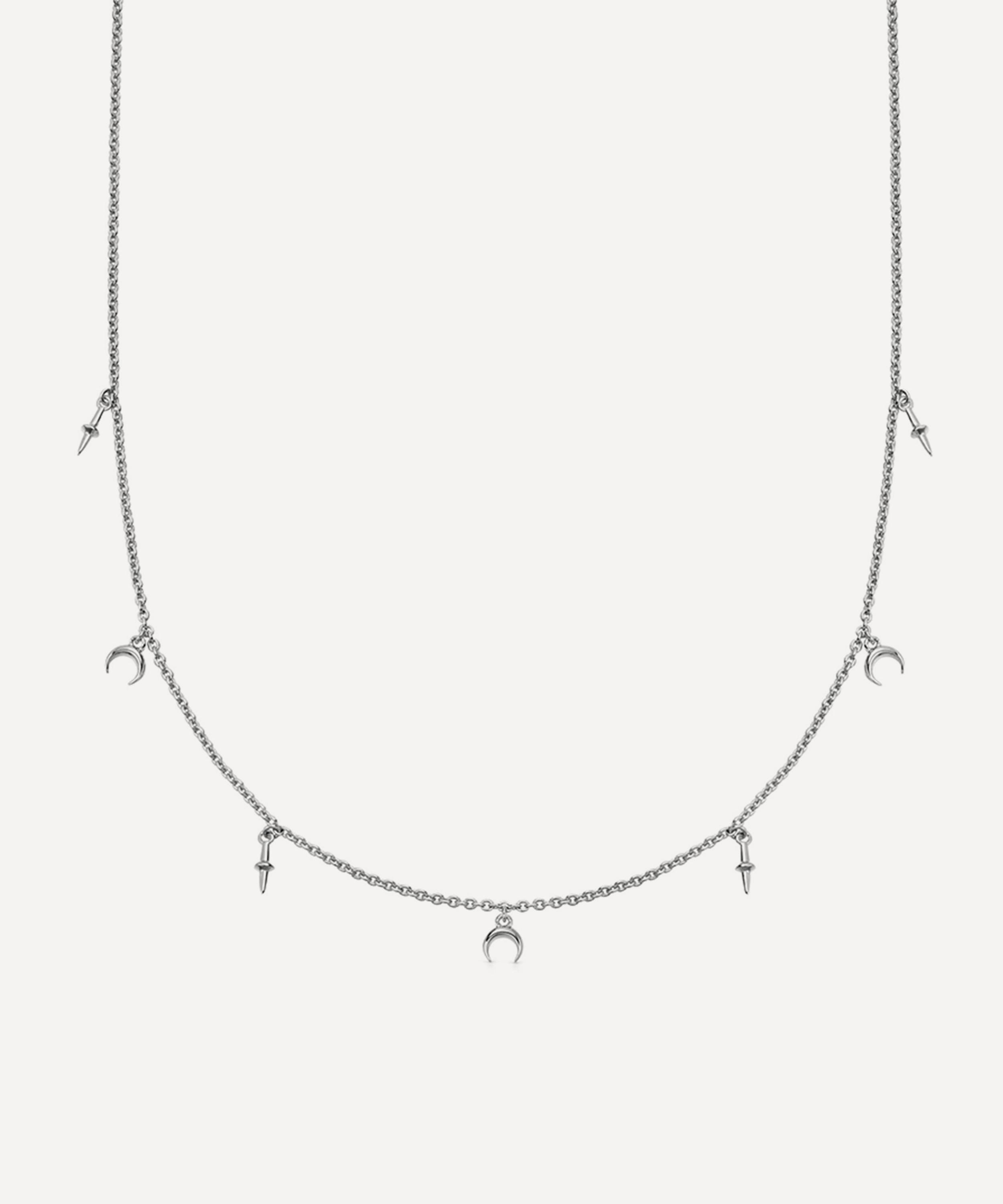 Astley Clarke Sterling Silver Luna Crescent Station Necklace