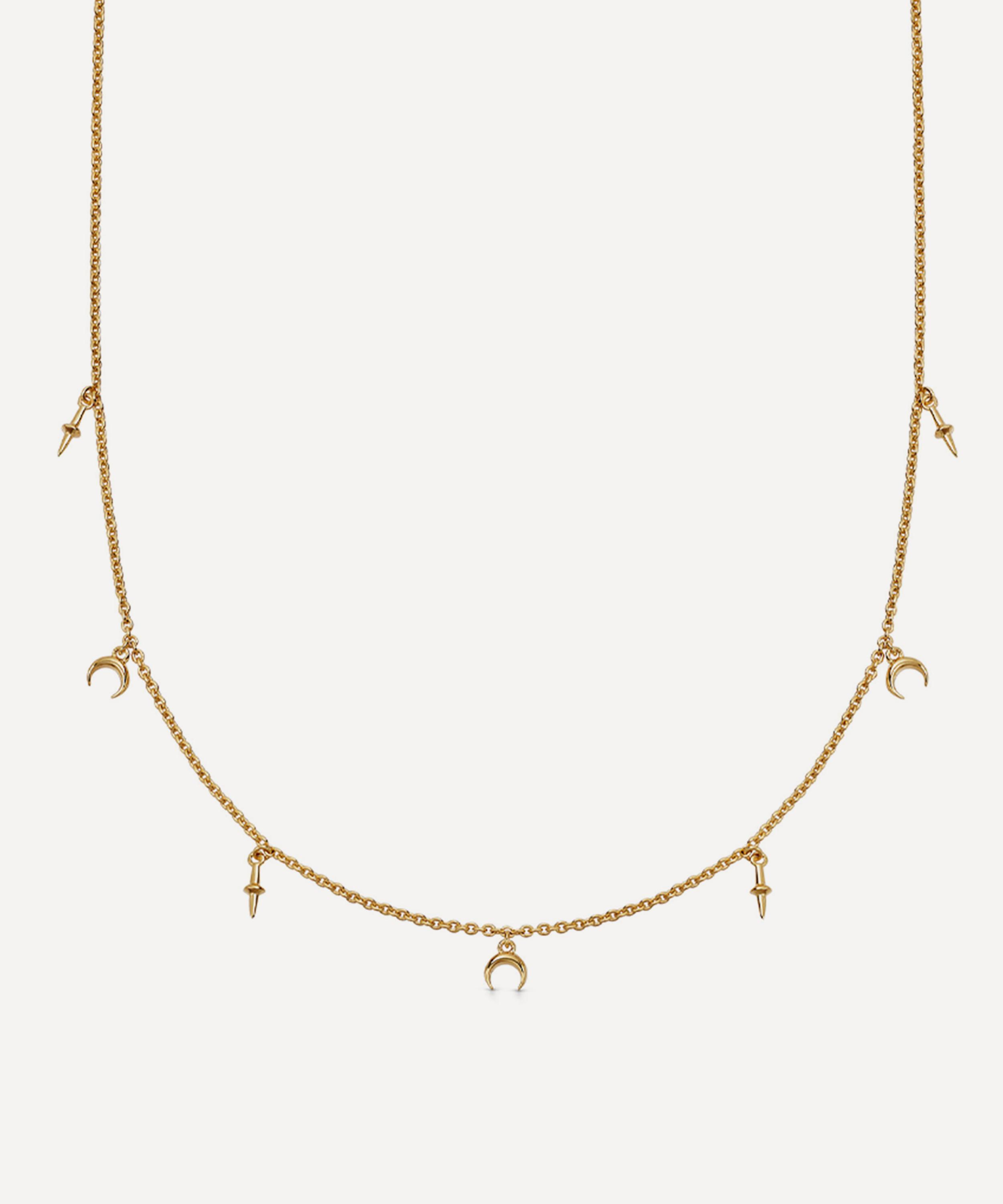 ASTLEY CLARKE ASTLEY CLARKE 18CT GOLD-PLATED VERMEIL SILVER LUNA CRESCENT STATION NECKLACE 