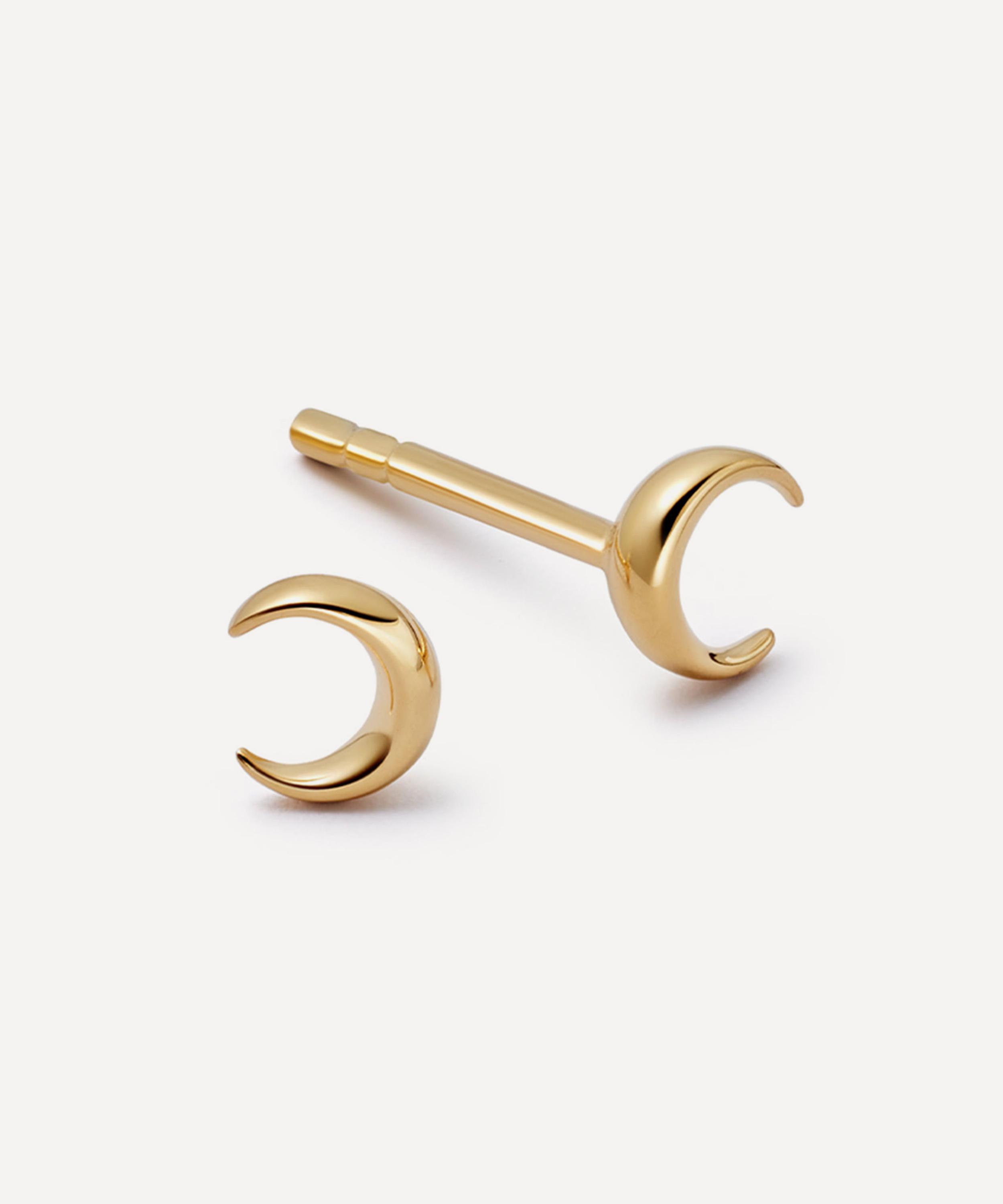 ASTLEY CLARKE ASTLEY CLARKE 18CT GOLD-PLATED VERMEIL SILVER LUNA CRESCENT STUD EARRINGS 