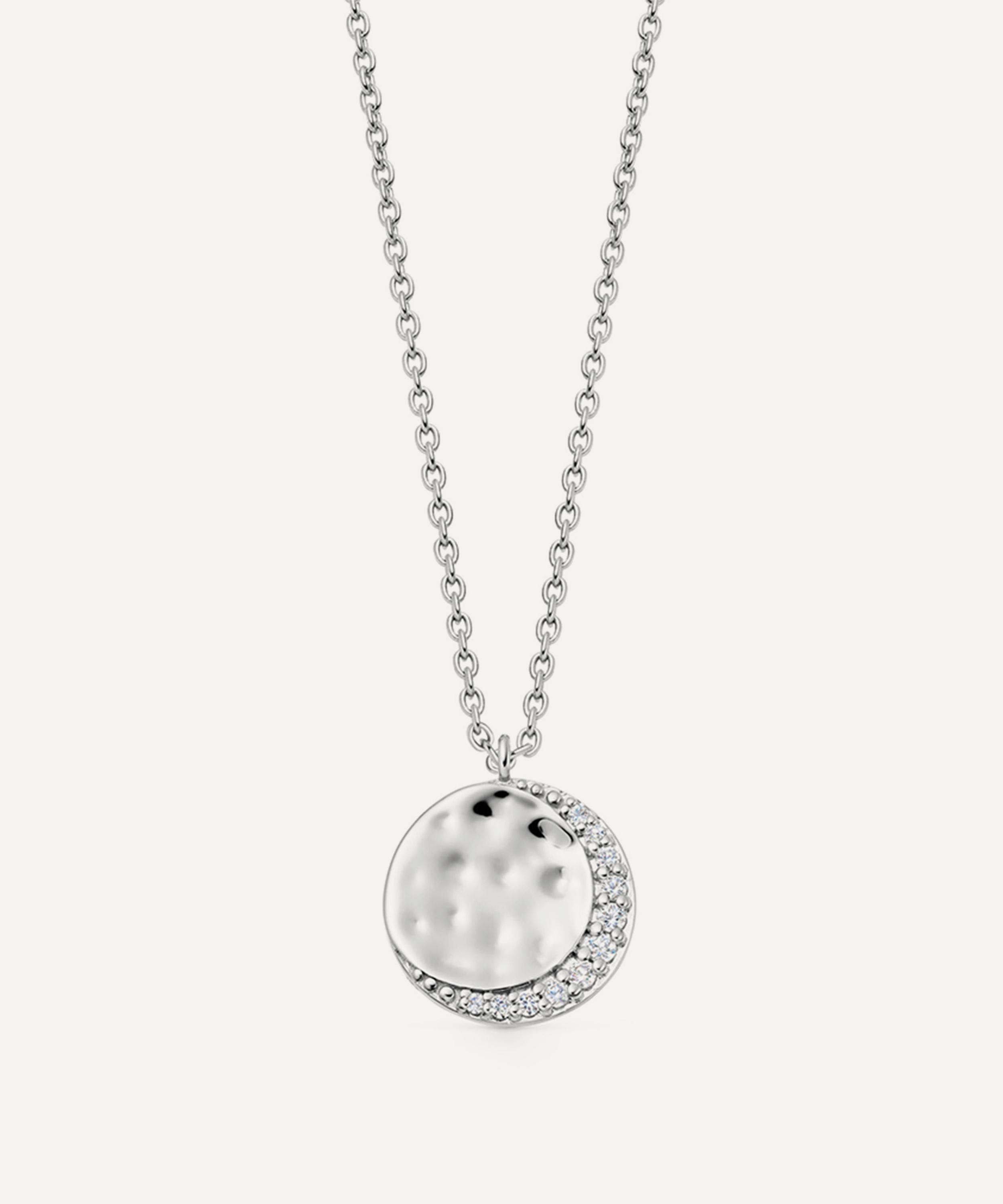 ASTLEY CLARKE ASTLEY CLARKE STERLING SILVER LUNA CRESCENT PENDANT NECKLACE 