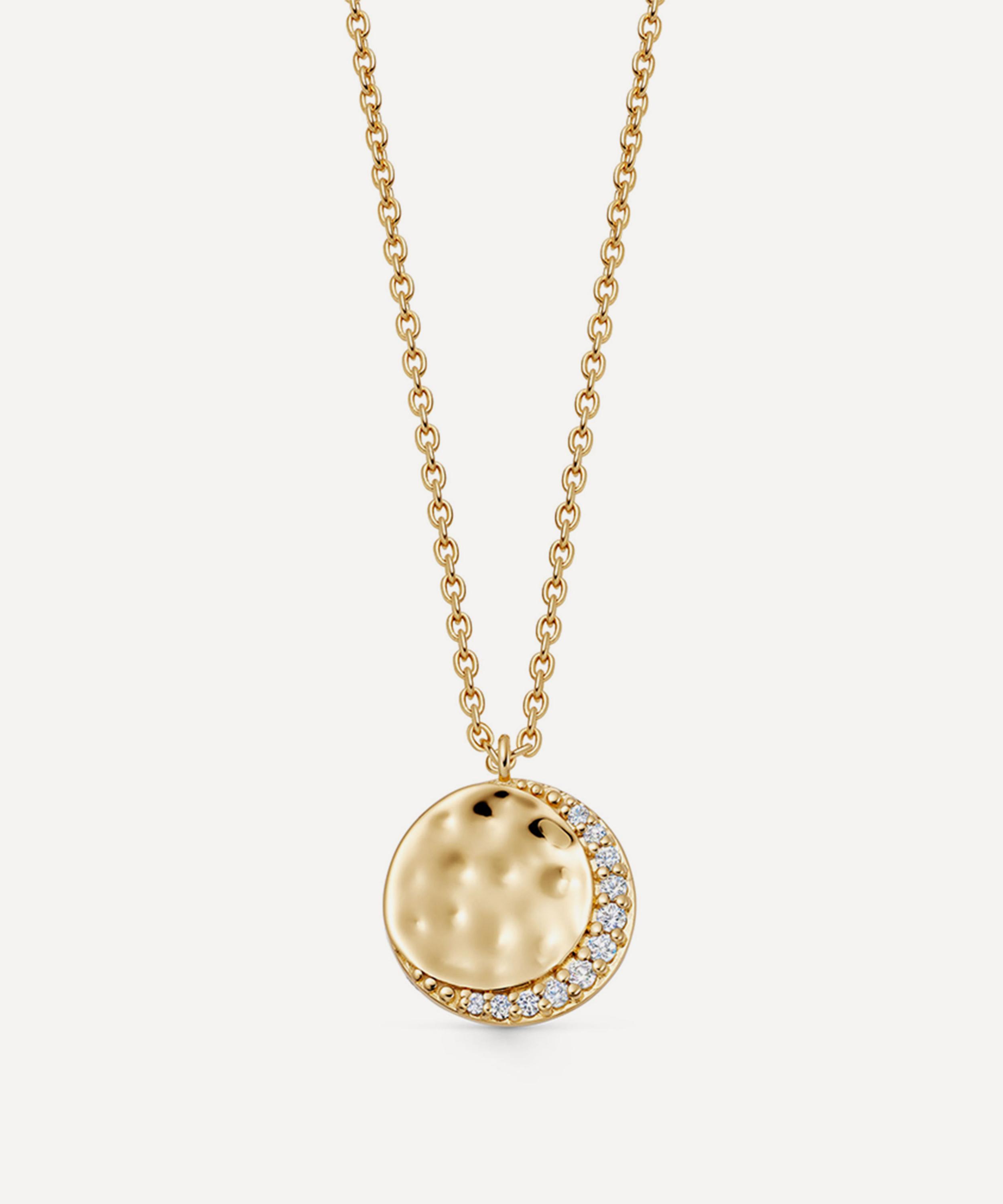 ASTLEY CLARKE ASTLEY CLARKE 18CT GOLD-PLATED VERMEIL SILVER LUNA CRESCENT PENDANT NECKLACE 