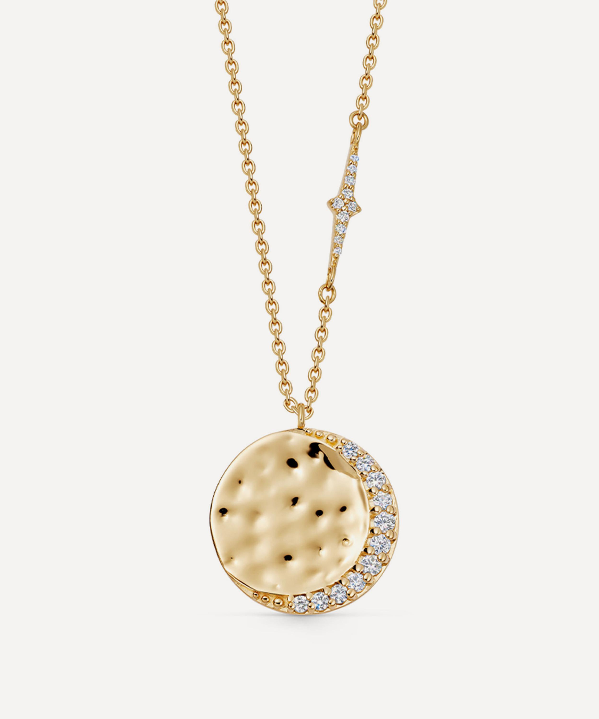 ASTLEY CLARKE ASTLEY CLARKE 18CT GOLD-PLATED VERMEIL SILVER LUNA CRESCENT PENDANT NECKLACE 