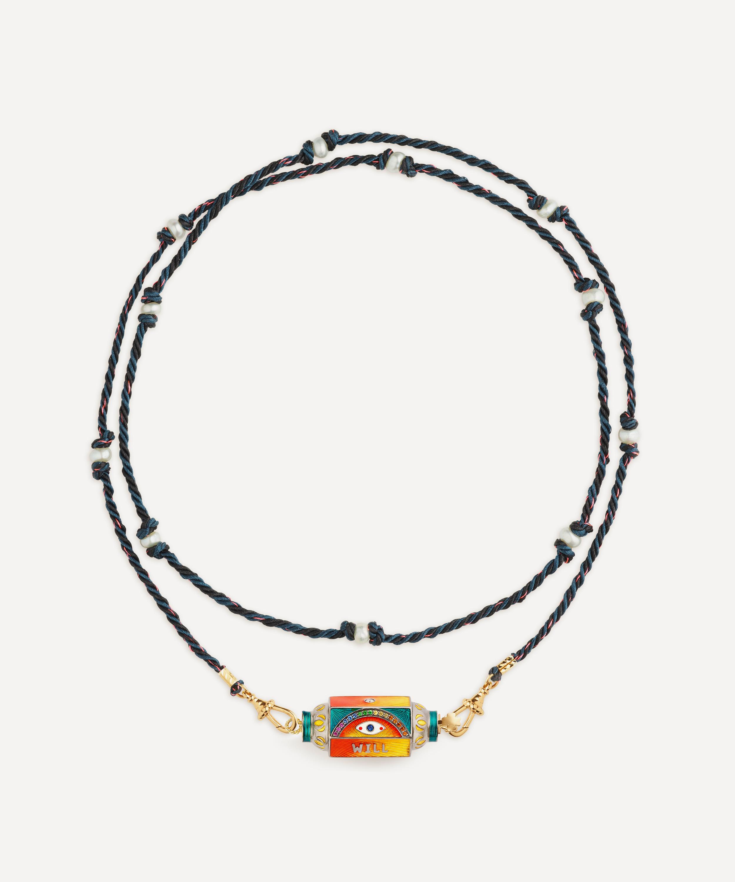 MARIE LICHTENBERG MARIE LICHTENBERG 14CT GOLD EYE WILL LOCKET NECKLACE 