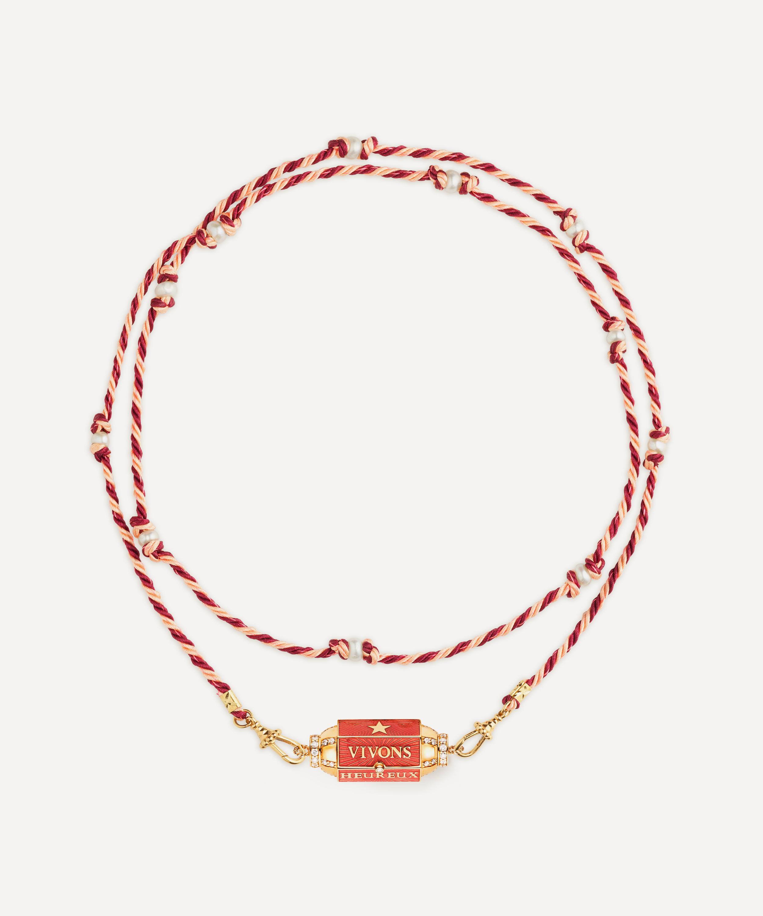 Shop Marie Lichtenberg 14ct Gold Vivons Heureux Locket Necklace