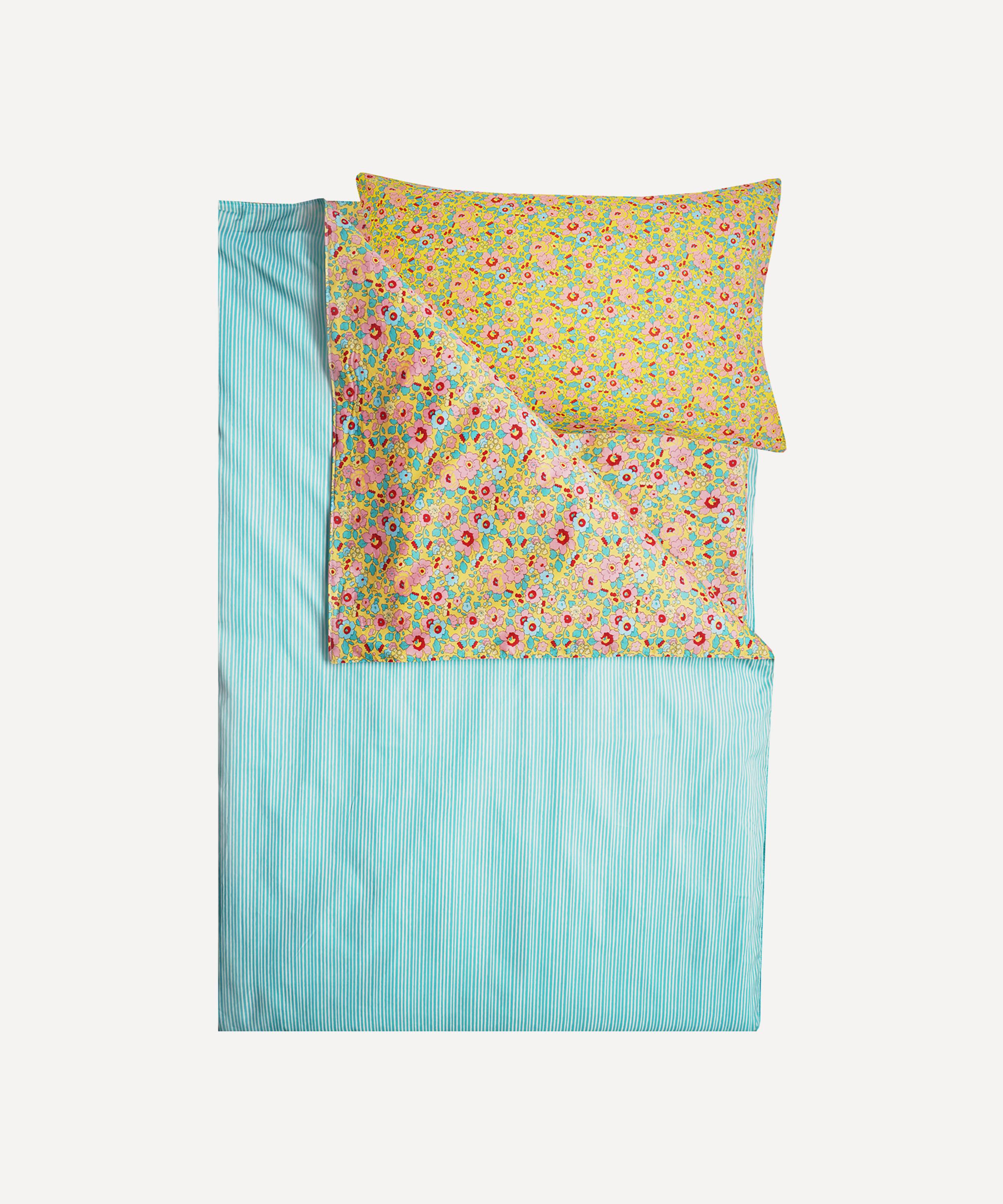 COCO & WOLF COCO & WOLF BETSY SUNFLOWER AND ELEMENTS GREEN SINGLE DUVET COVER SET 