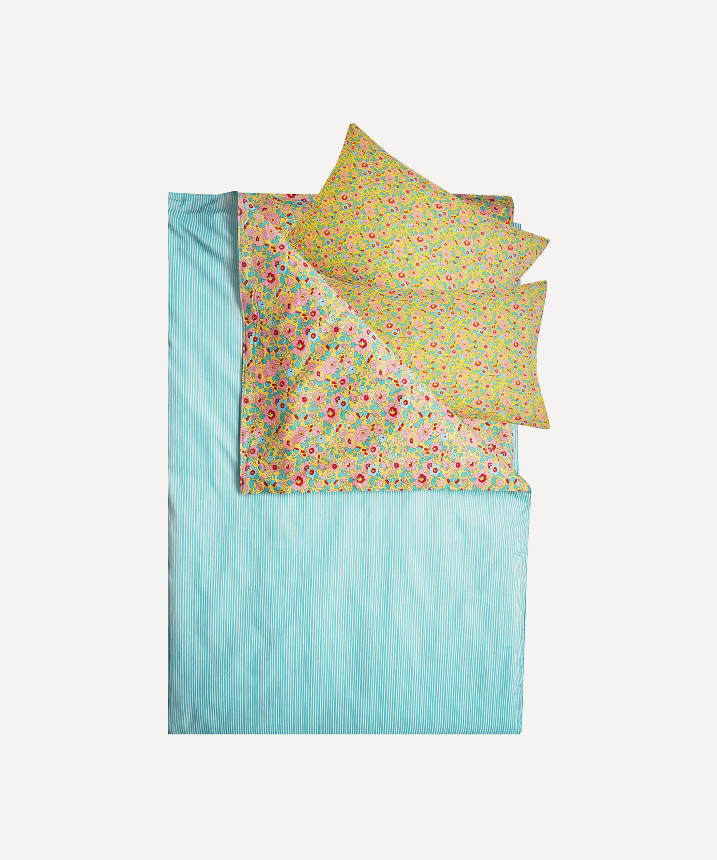 COCO & WOLF COCO & WOLF BETSY SUNFLOWER AND ELEMENTS GREEN DOUBLE DUVET COVER SET 