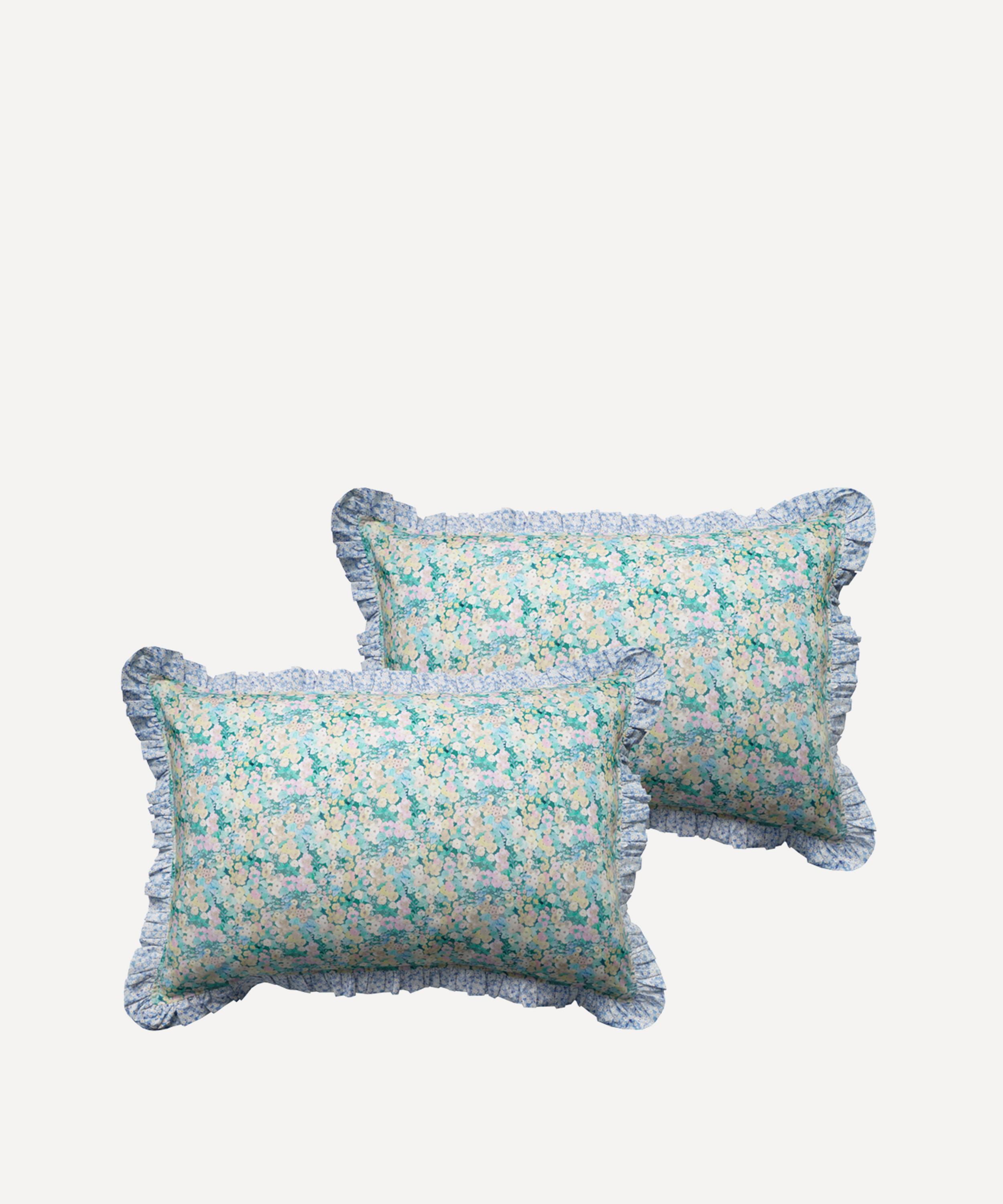Shop Coco & Wolf Hollyhocks And Mitsi Valeria Frill Edge Pillowcases Set Of Two