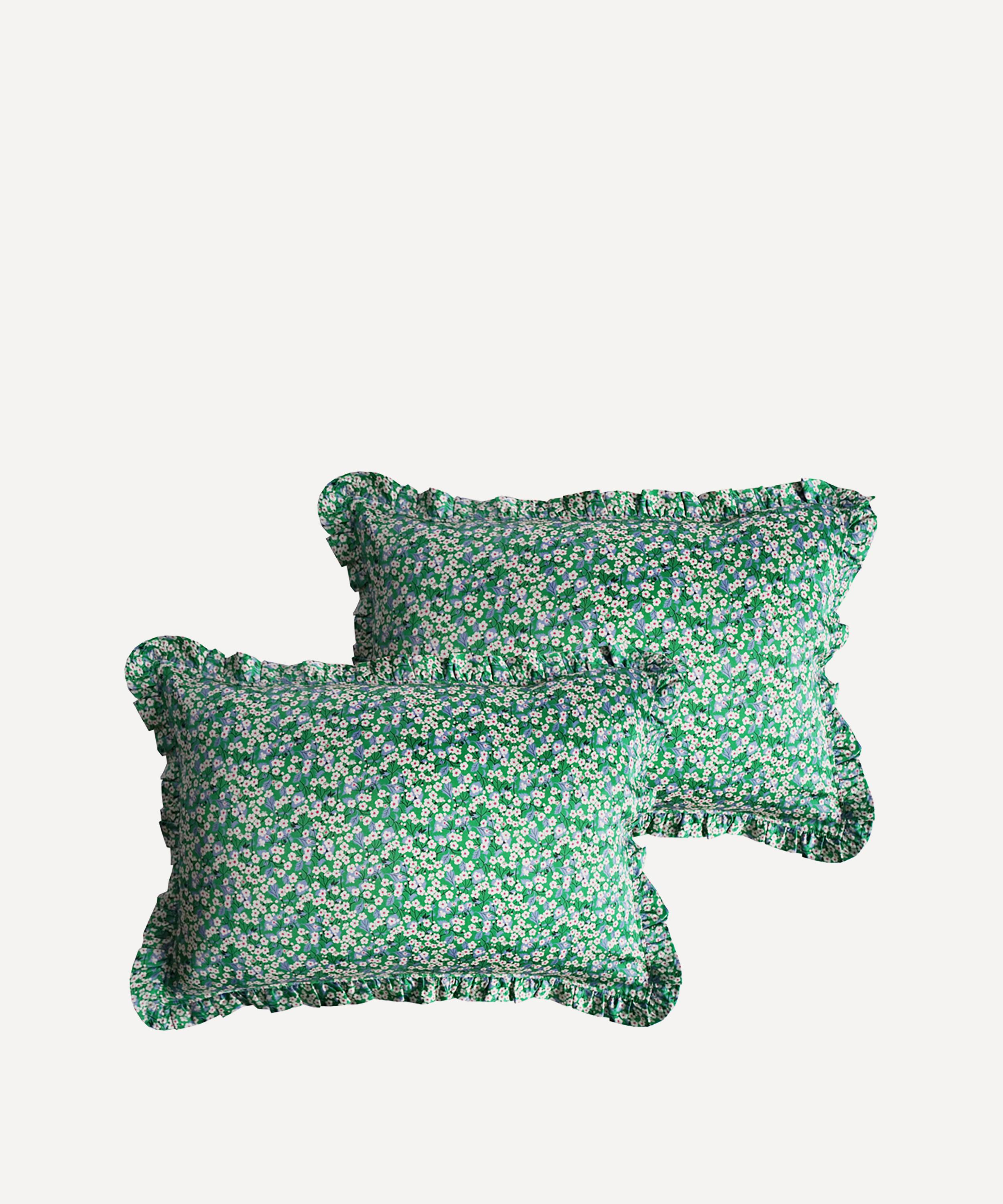 COCO & WOLF COCO & WOLF MITSI FRILL EDGE SILK PILLOWCASES SET OF TWO 