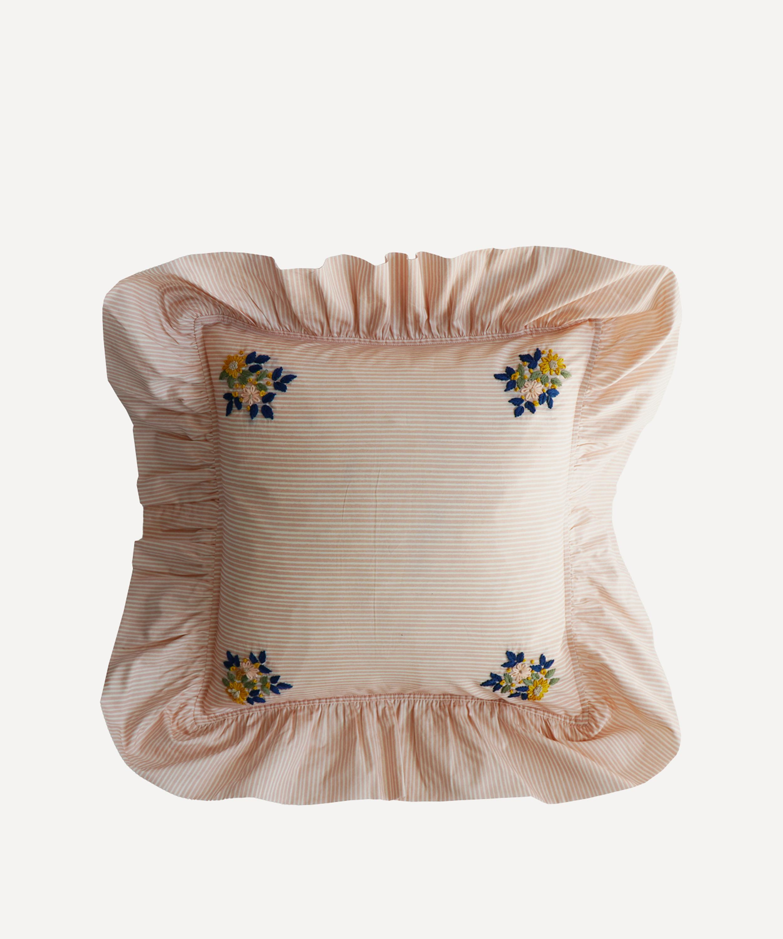 Coco & Wolf Elements Pink Piped Frill Square Cushion