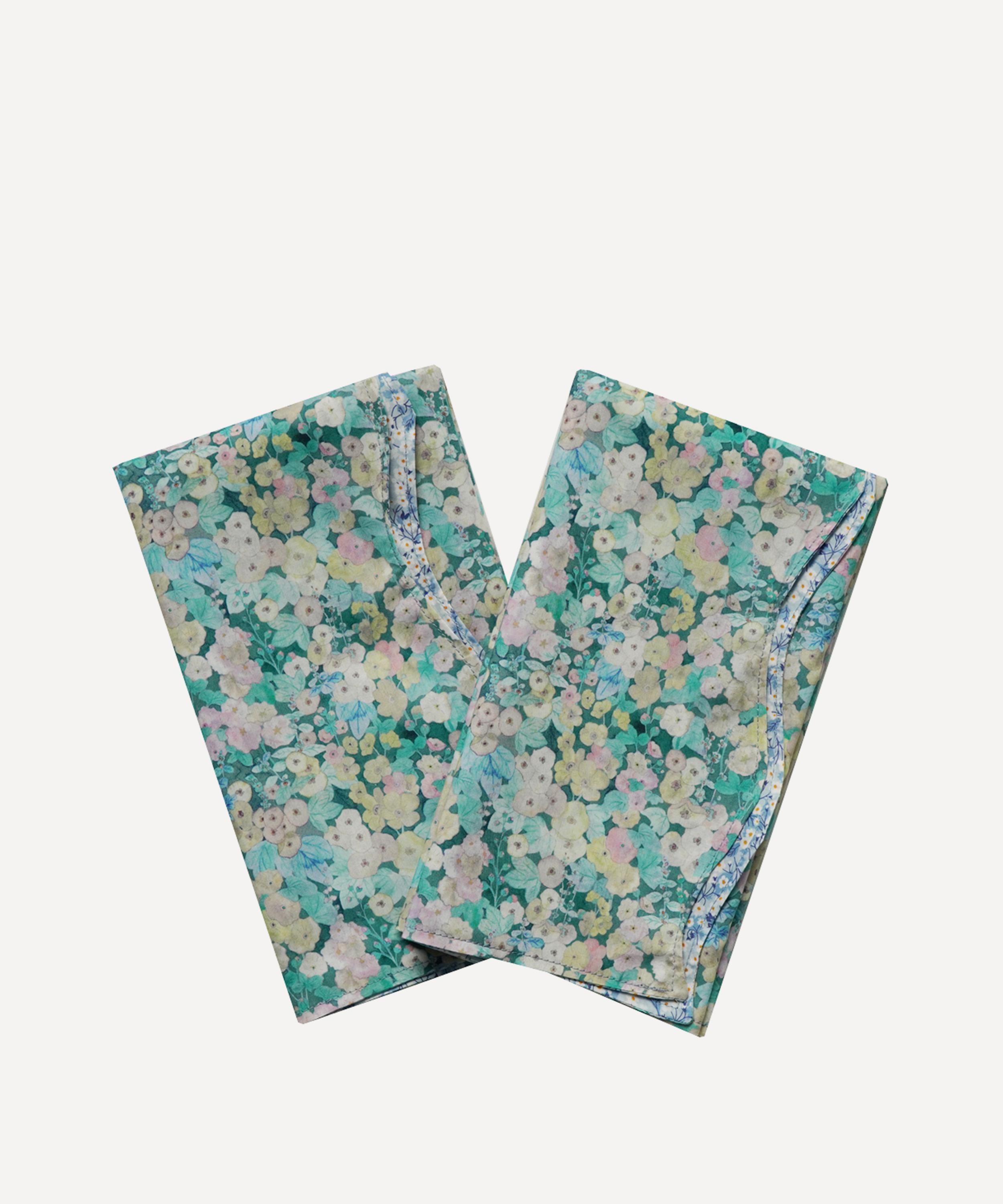 COCO & WOLF COCO & WOLF HOLLYHOCKS AND MITSI VALERIA WAVY EDGE NAPKINS SET OF TWO 