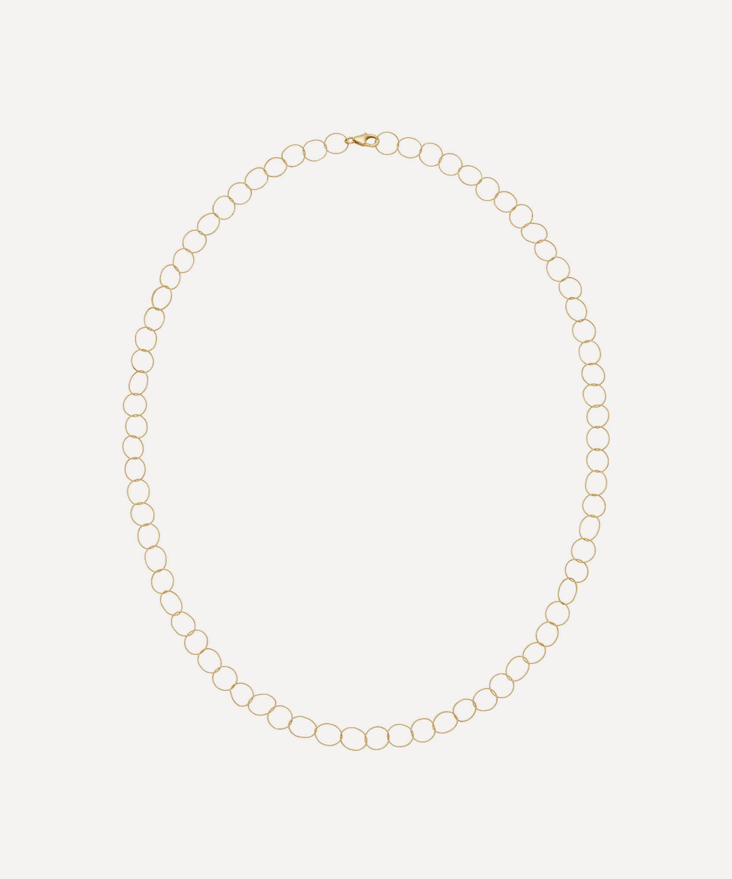 Ellis Mhairi Cameron 14ct Gold I Slim Textured Link Chain Necklace