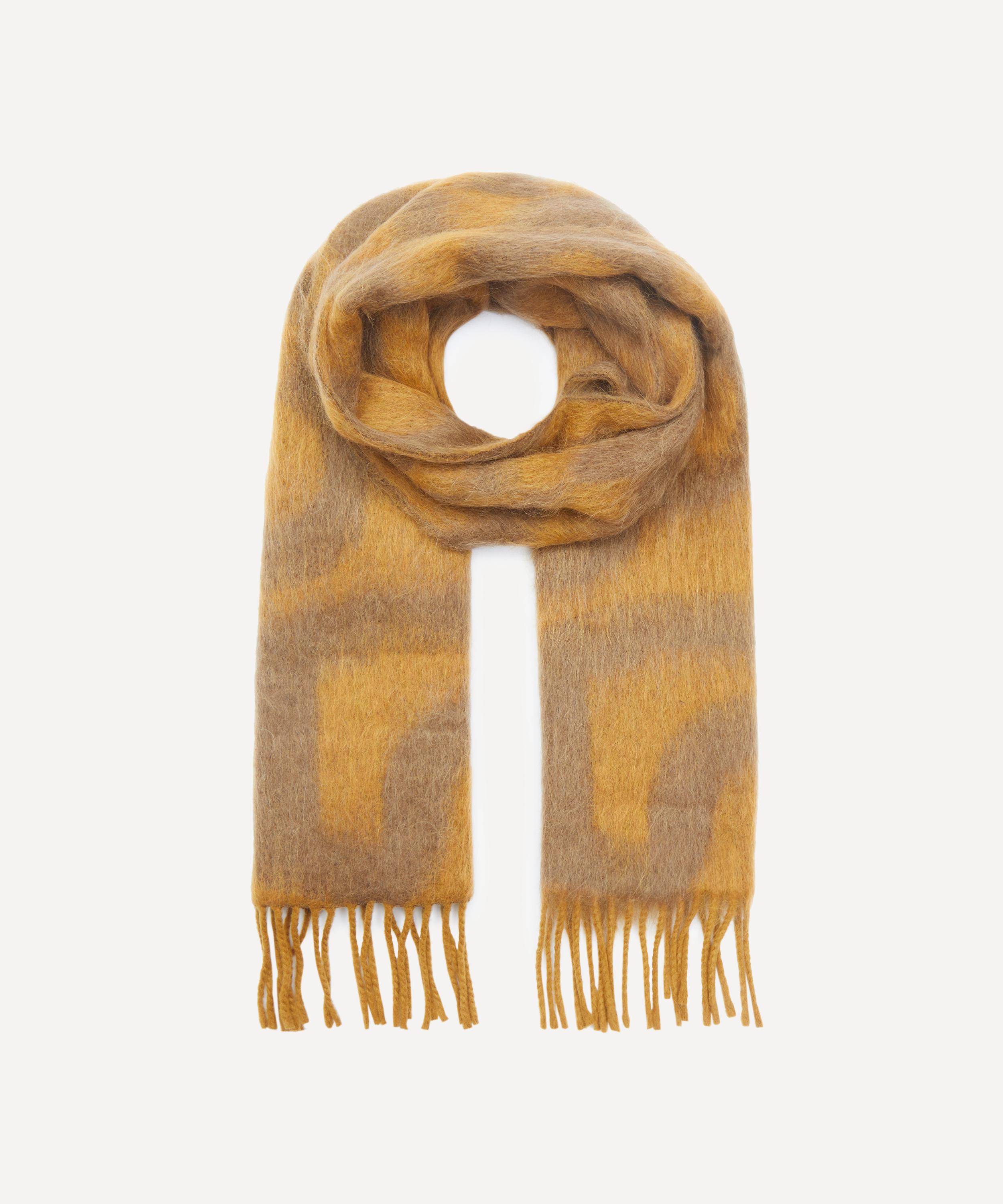 Acne Studios Mens All Over Logo Scarf Brown