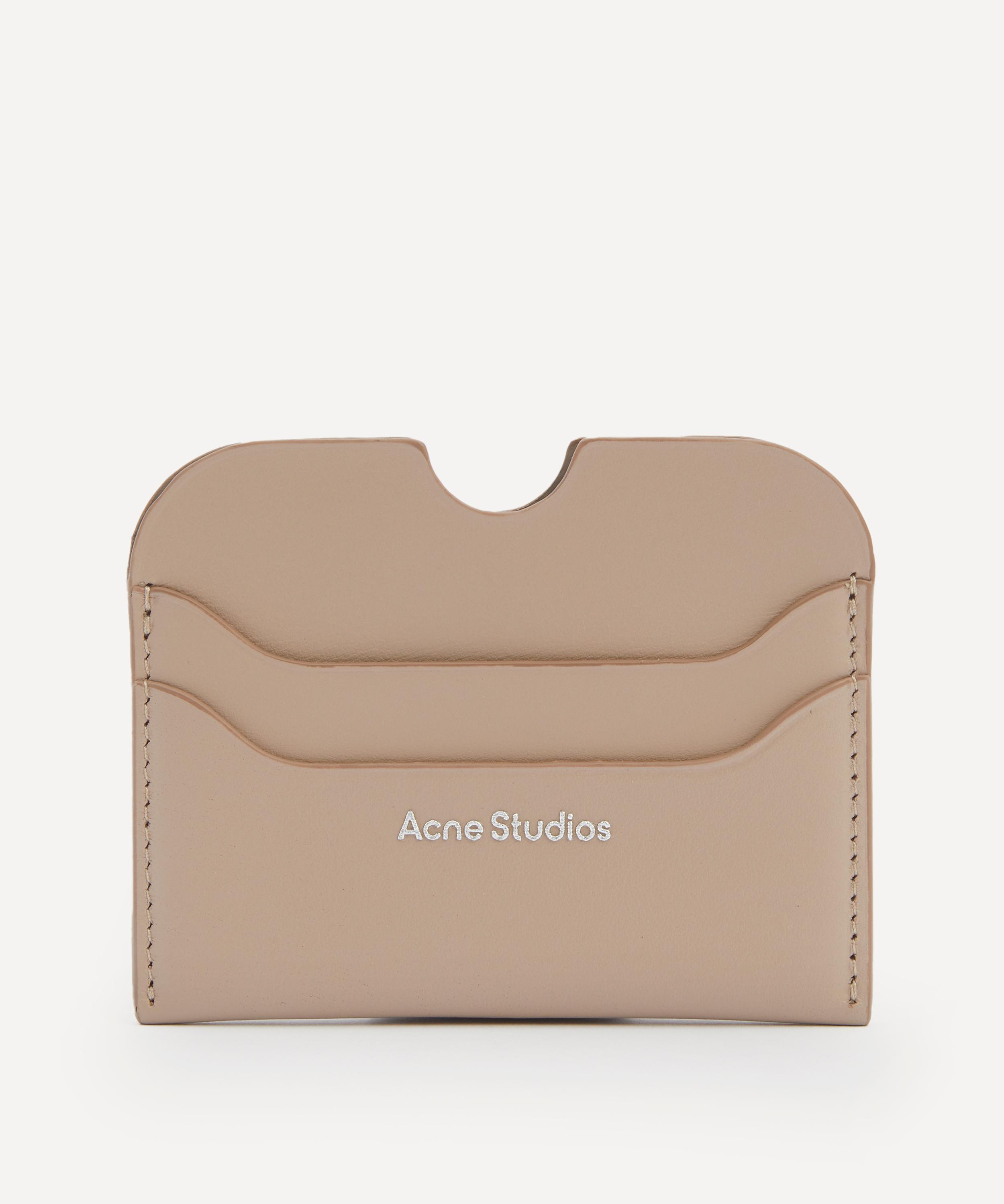 ACNE STUDIOS ACNE STUDIOS MENS LOGO TAUPE BEIGE CARD HOLDER 
