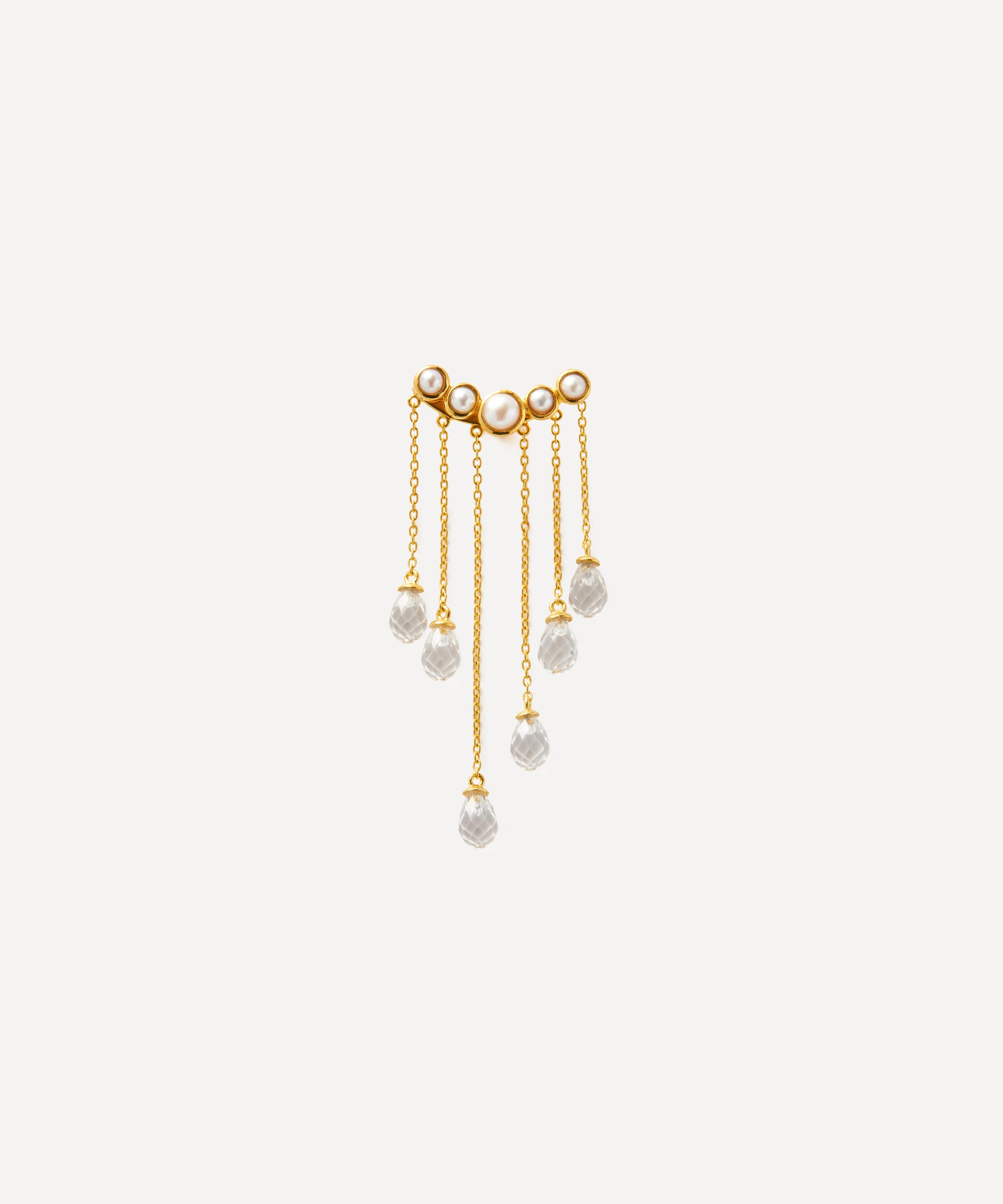 MARIA NILSDOTTER MARIA NILSDOTTER 18CT GOLD-PLATED RAIN DROP EARRING 