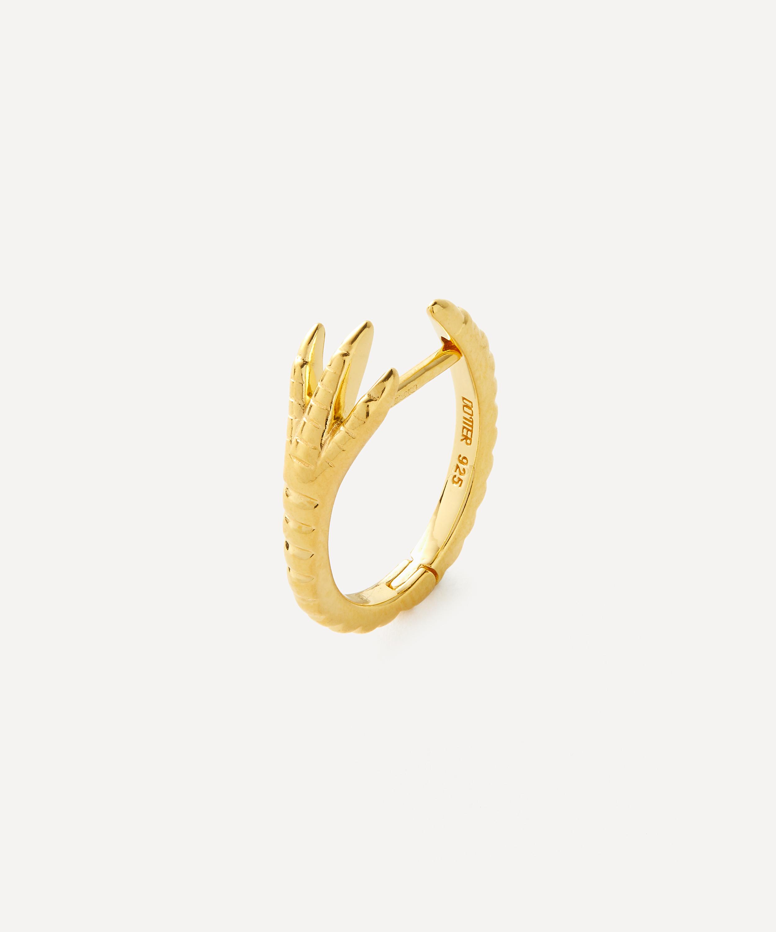 MARIA NILSDOTTER MARIA NILSDOTTER 18CT GOLD-PLATED ENCHANTED CLAW HOOP EARRING 