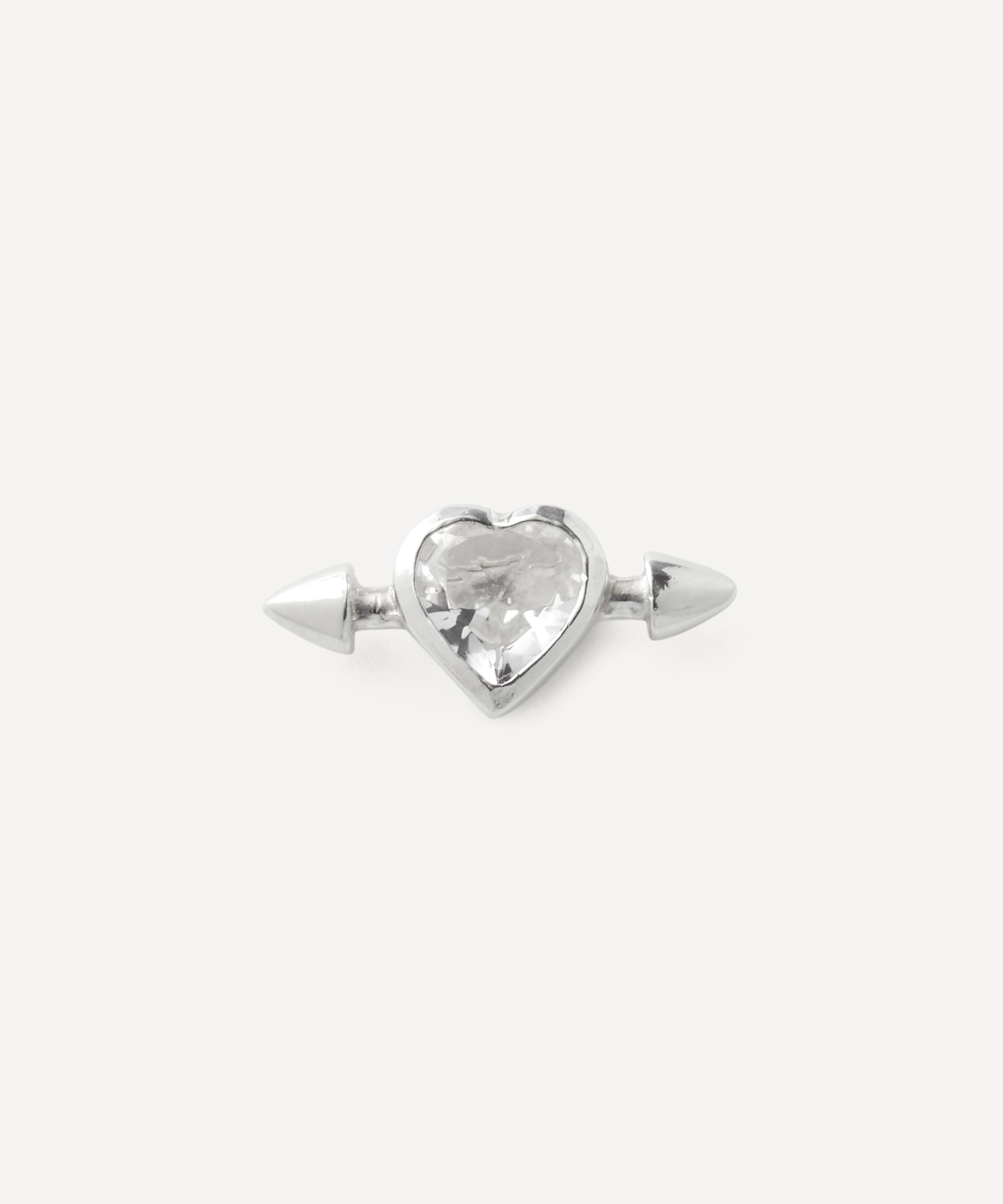 MARIA NILSDOTTER MARIA NILSDOTTER STERLING SILVER PIERCED HEART STUD EARRING 