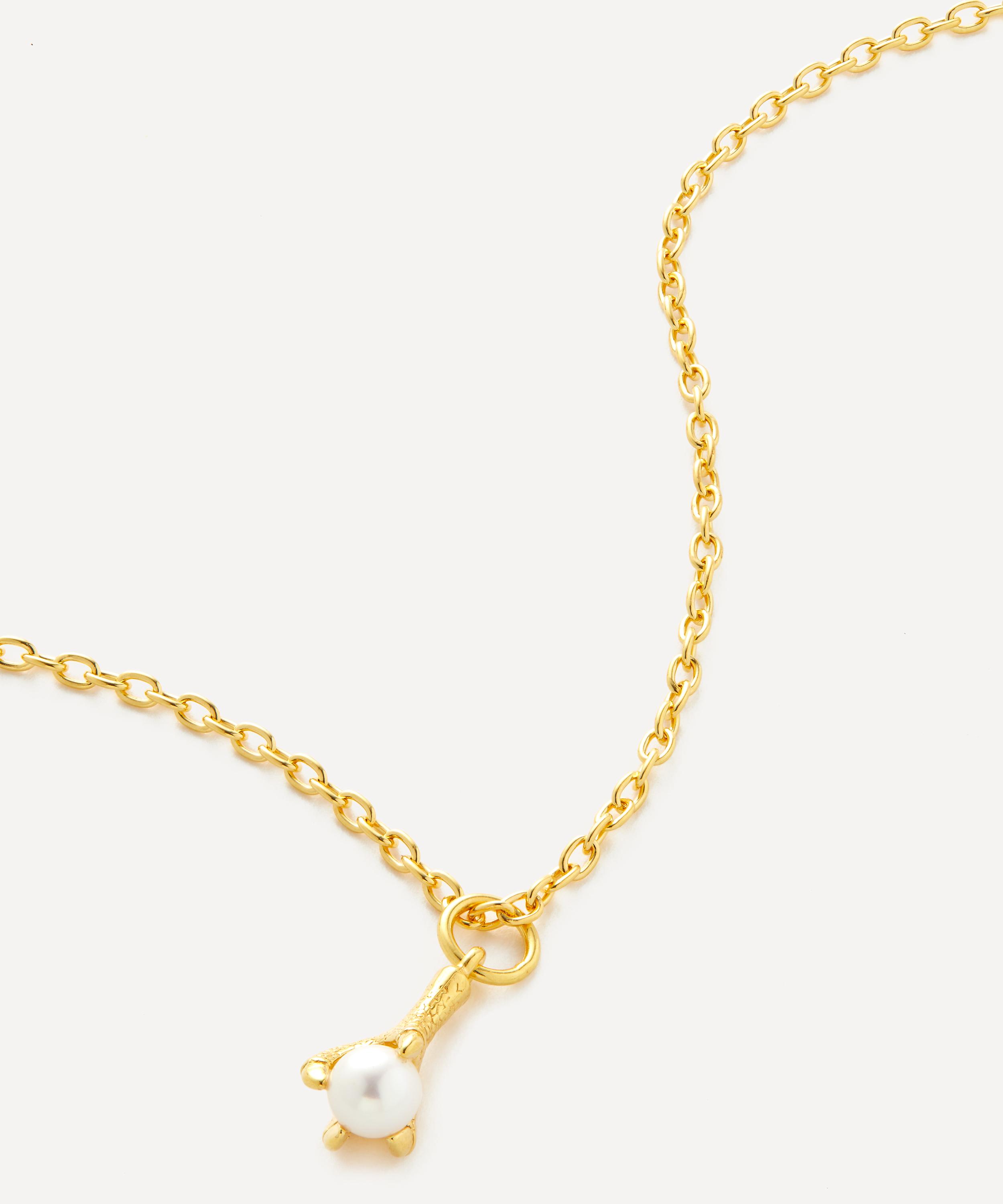 Maria Nilsdotter 18ct Gold-plated Tiny Claw Pearl Pendant Necklace