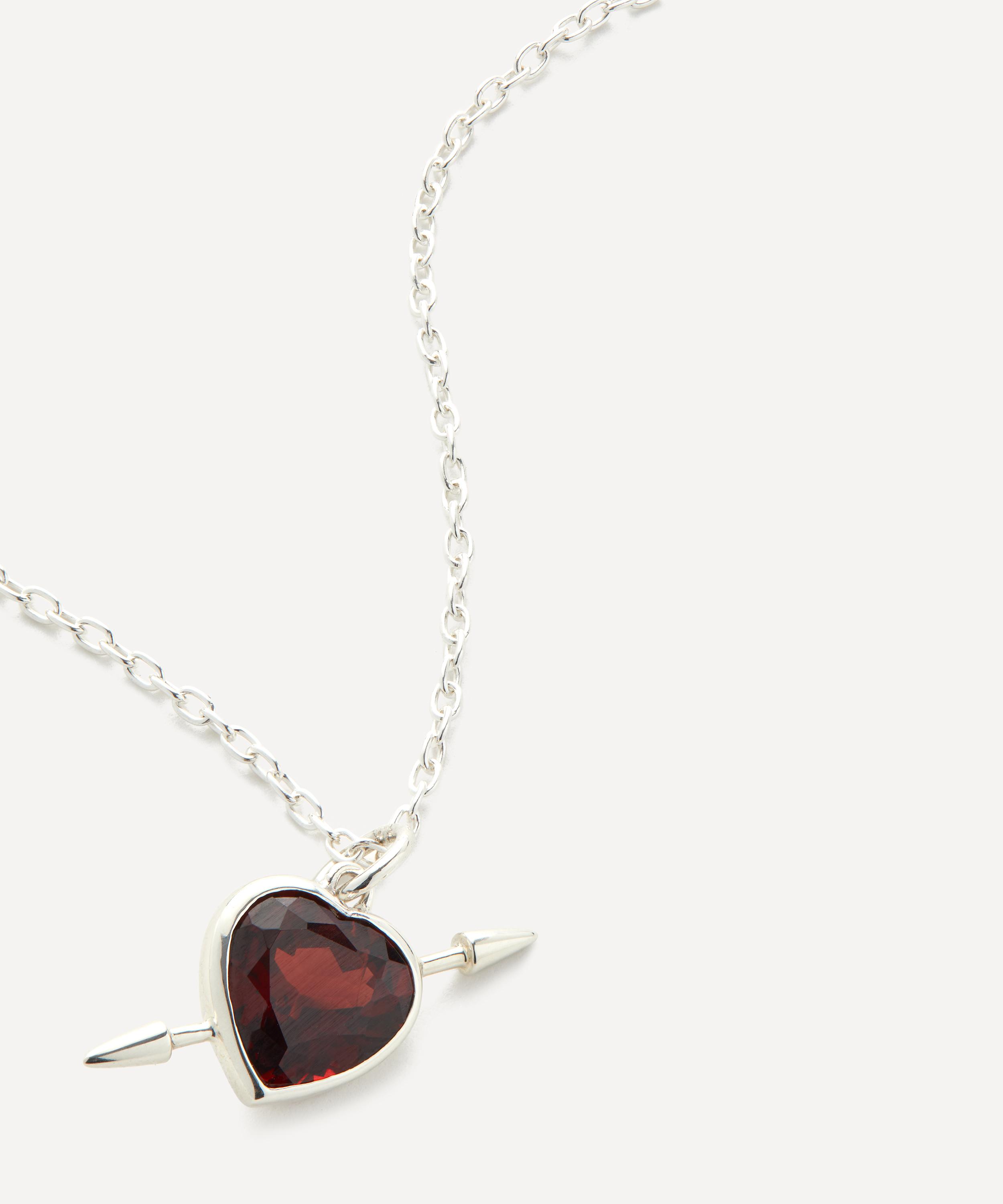 Shop Maria Nilsdotter Sterling Silver Rebel Love Garnet Pendant Necklace