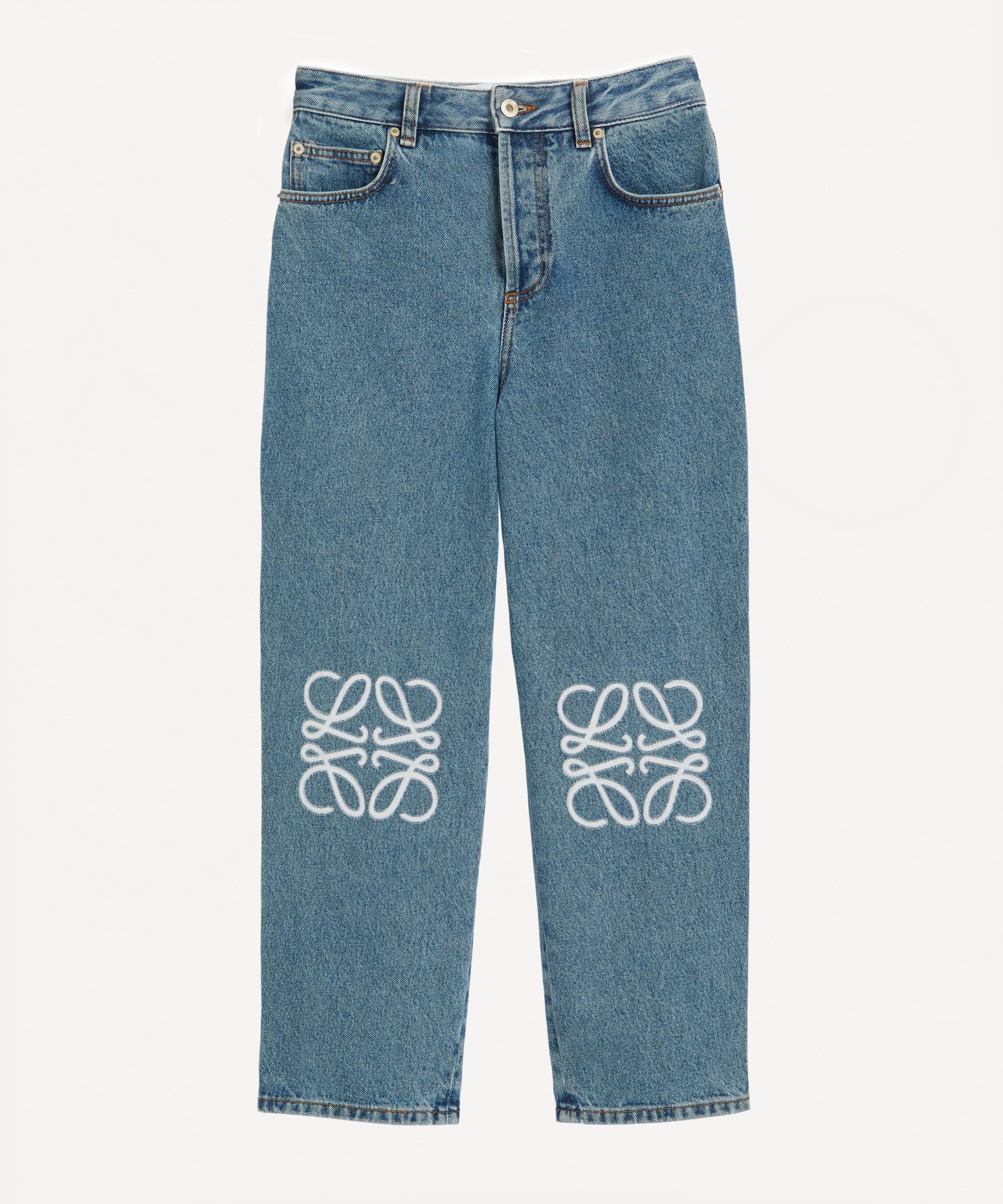 Loewe Women's Anagram Cropped Denim Jeans