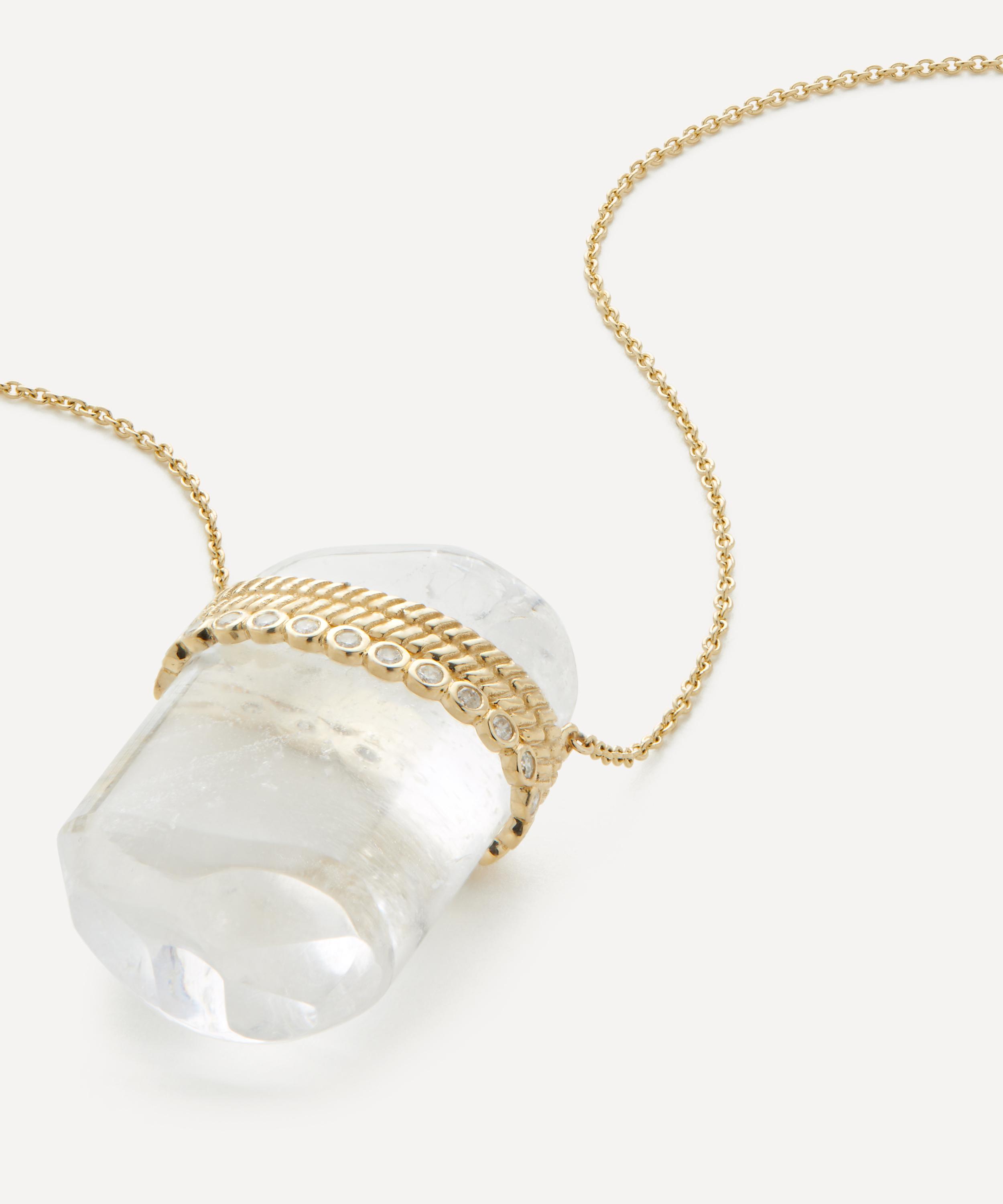 Shop Pascale Monvoisin 9ct Gold Jil Crystal Chain Necklace