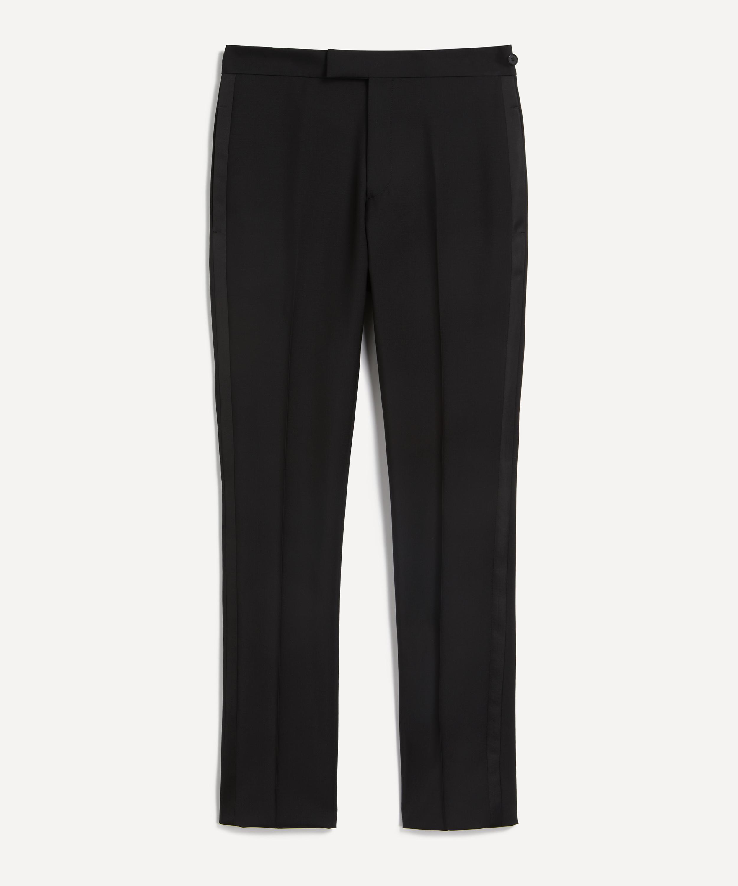 Paul Smith Slim-fit Black Wool-silk Jacquard Evening Trousers