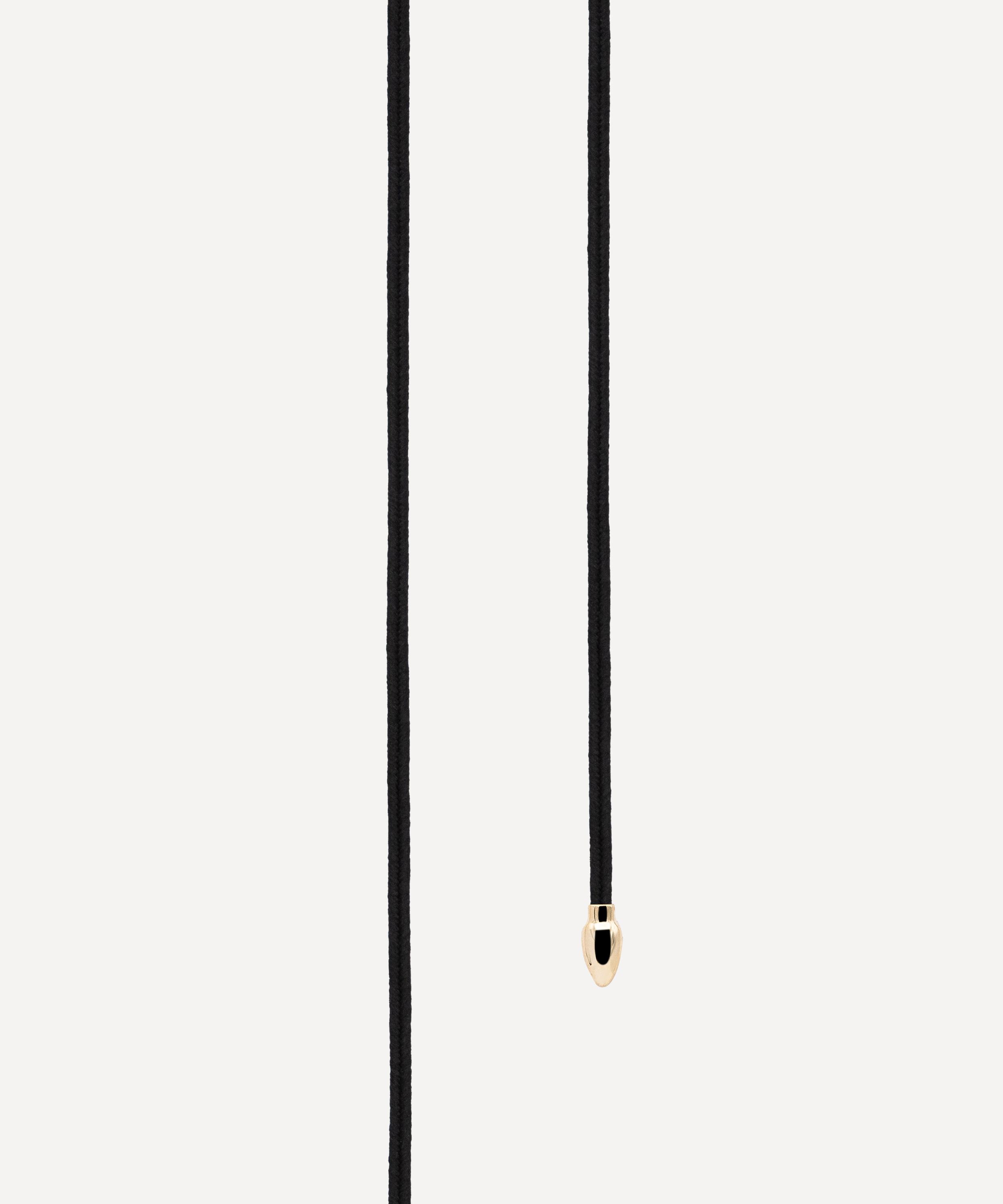 By Pariah 14ct Gold Black Japanese Silk Necklace