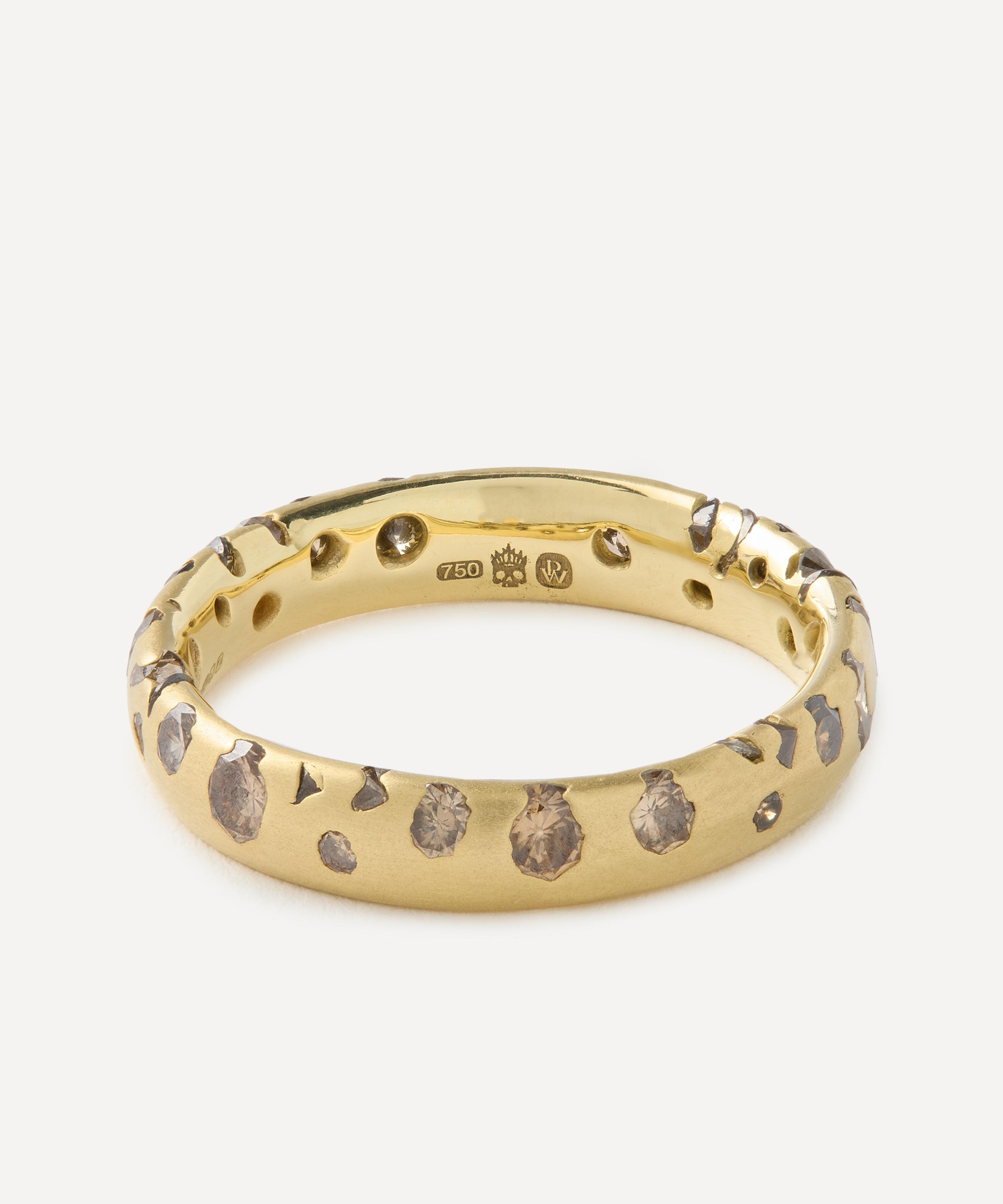 Polly Wales 18ct Gold Cognac Diamond Confetti Ring