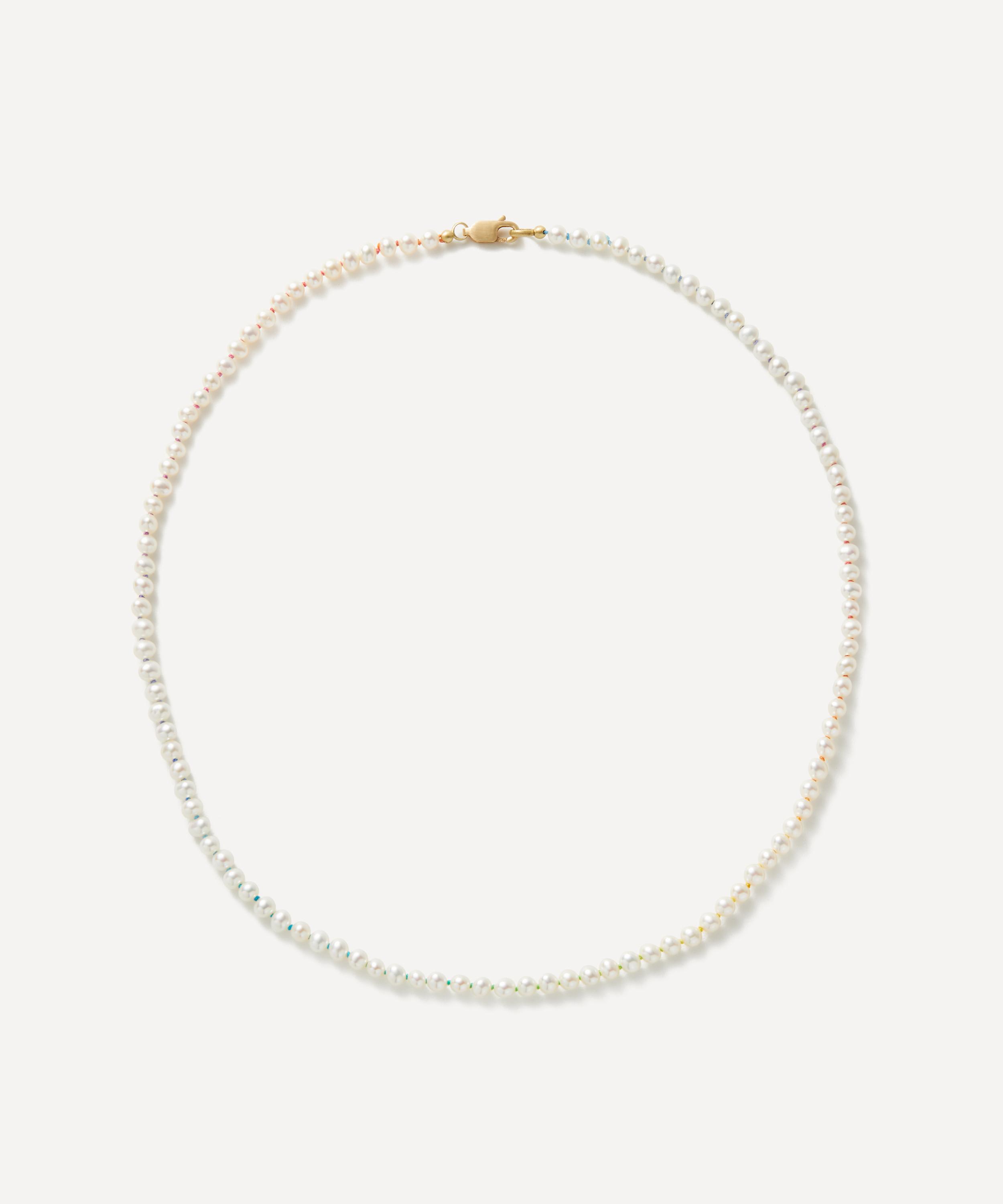 Polly Wales 18ct Gold Pearl Rainbow Necklace