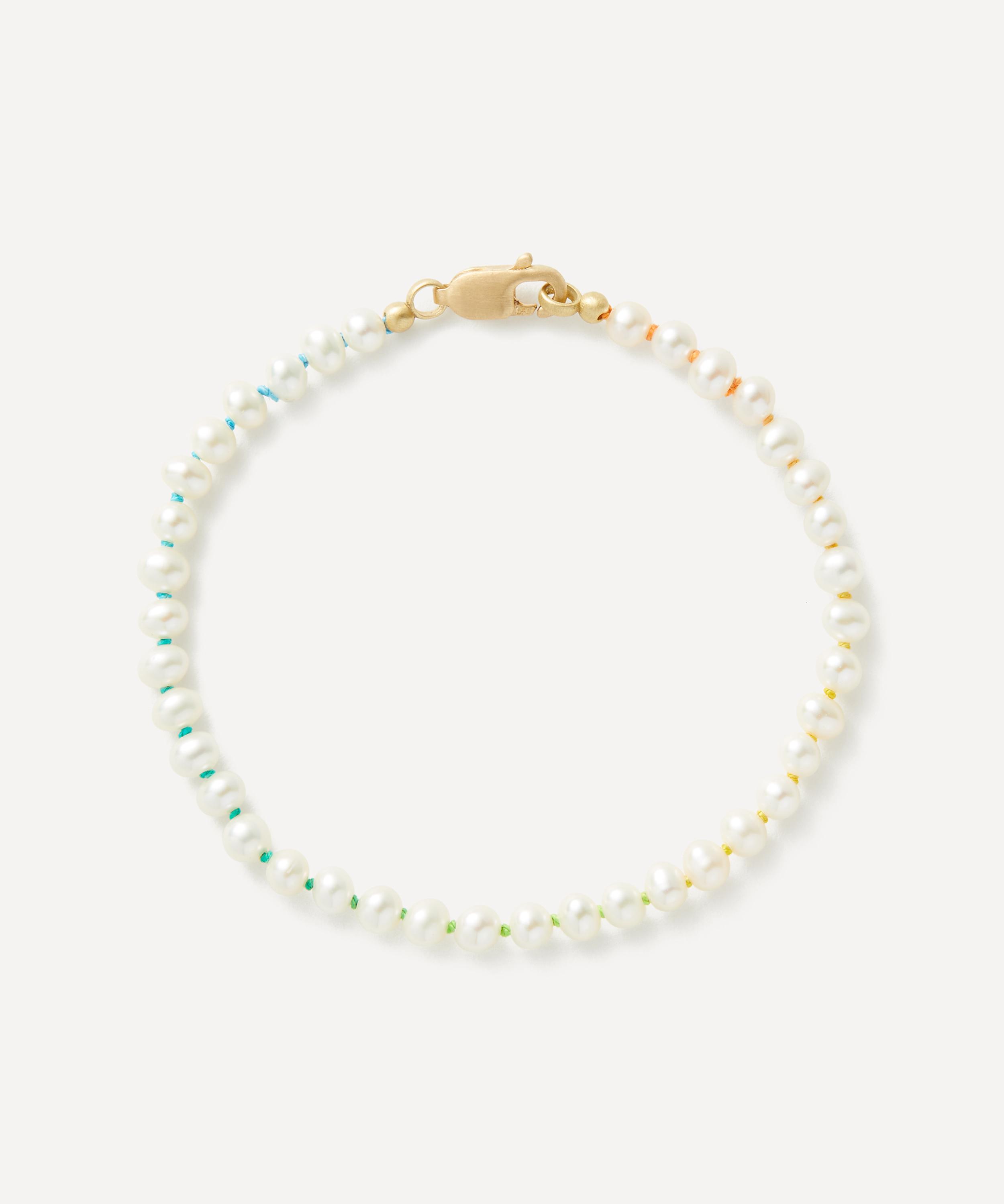 Polly Wales 18ct Gold Pearl Rainbow Bracelet