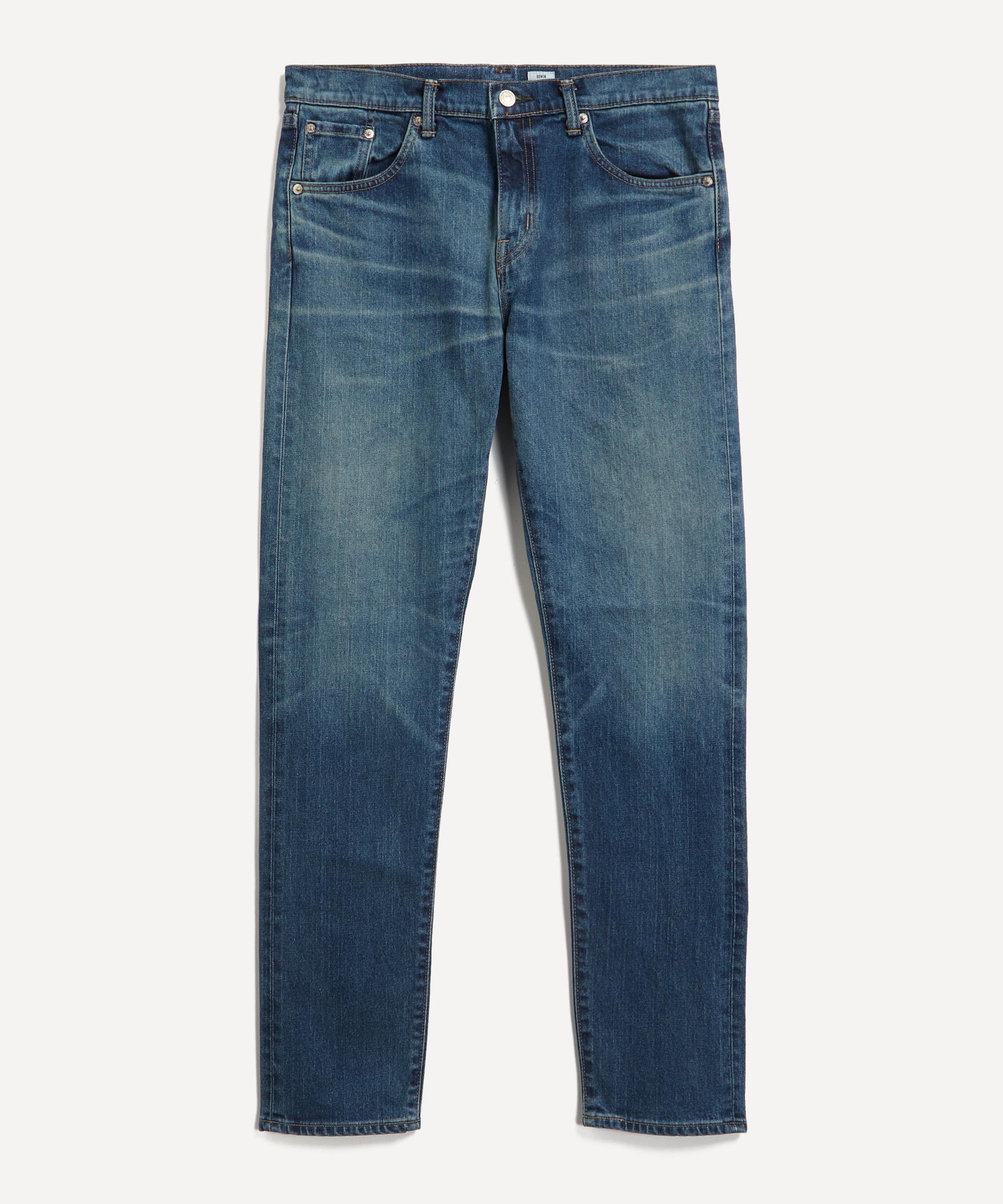 Edwin Mens Slim Tapered Kaihara Indigo Jeans In Blue - Light Used