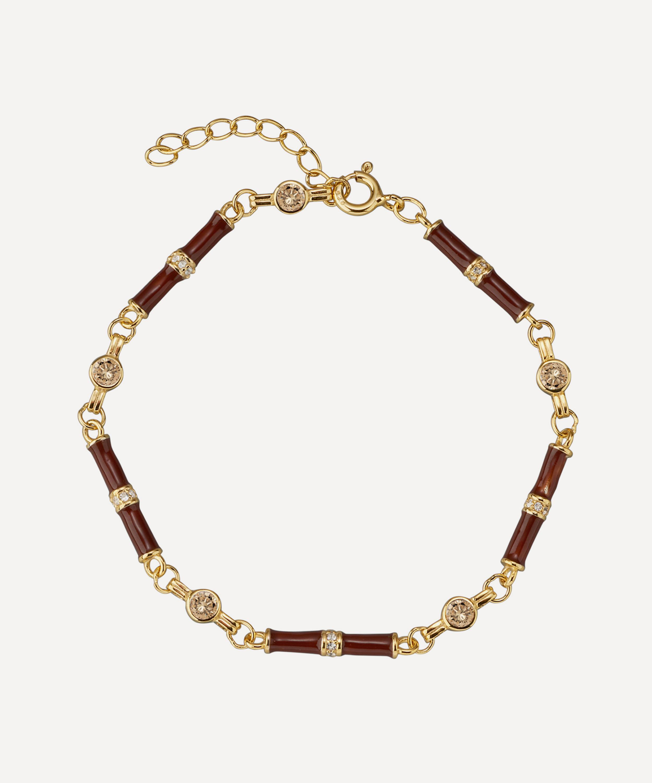 V By Laura Vann 18ct Gold-plated Marlowe Enamel Bracelet
