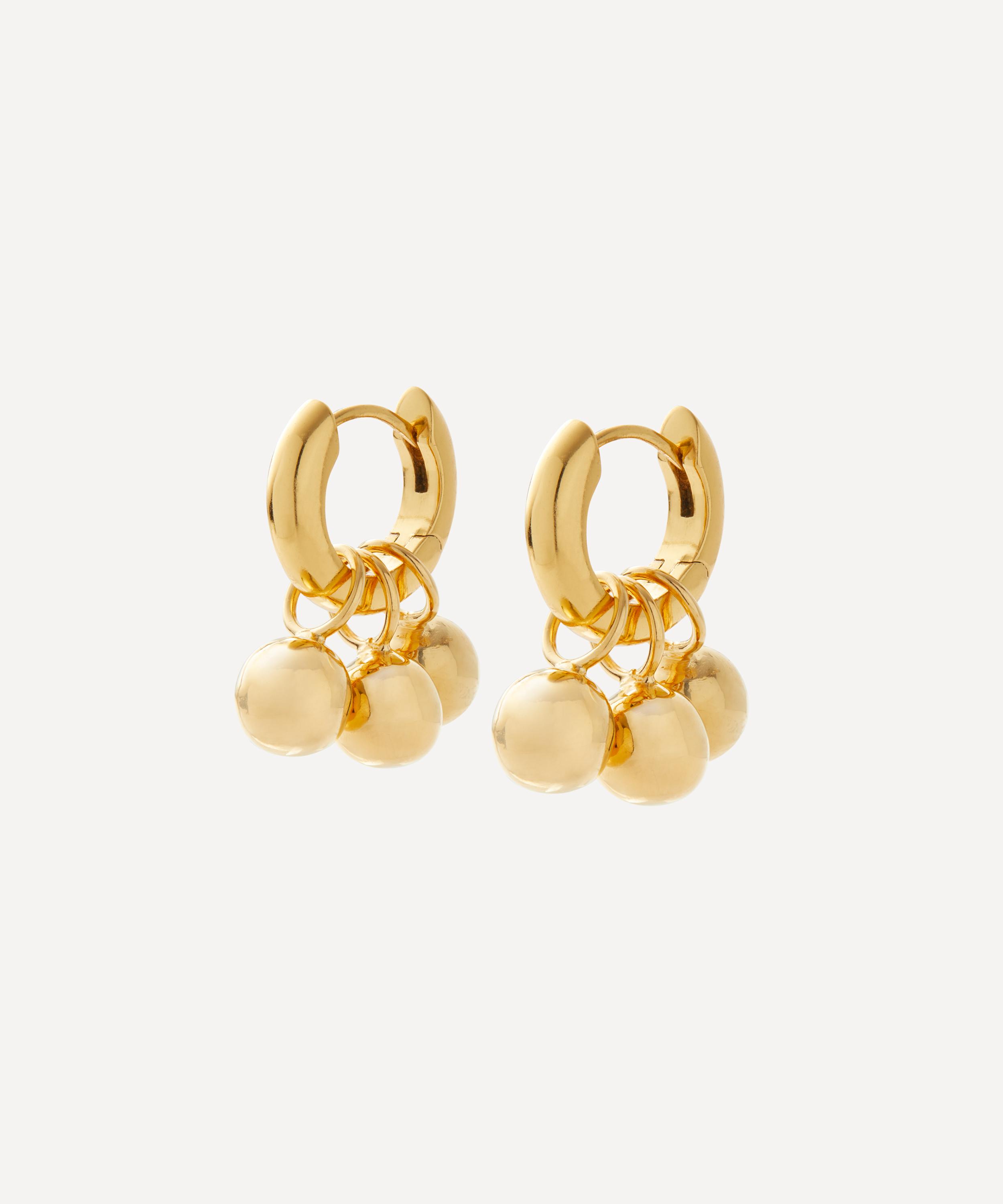 SHYLA SHYLA 22CT GOLD-PLATED DAPHNIE SOLID HUGGIE HOOP EARRINGS 