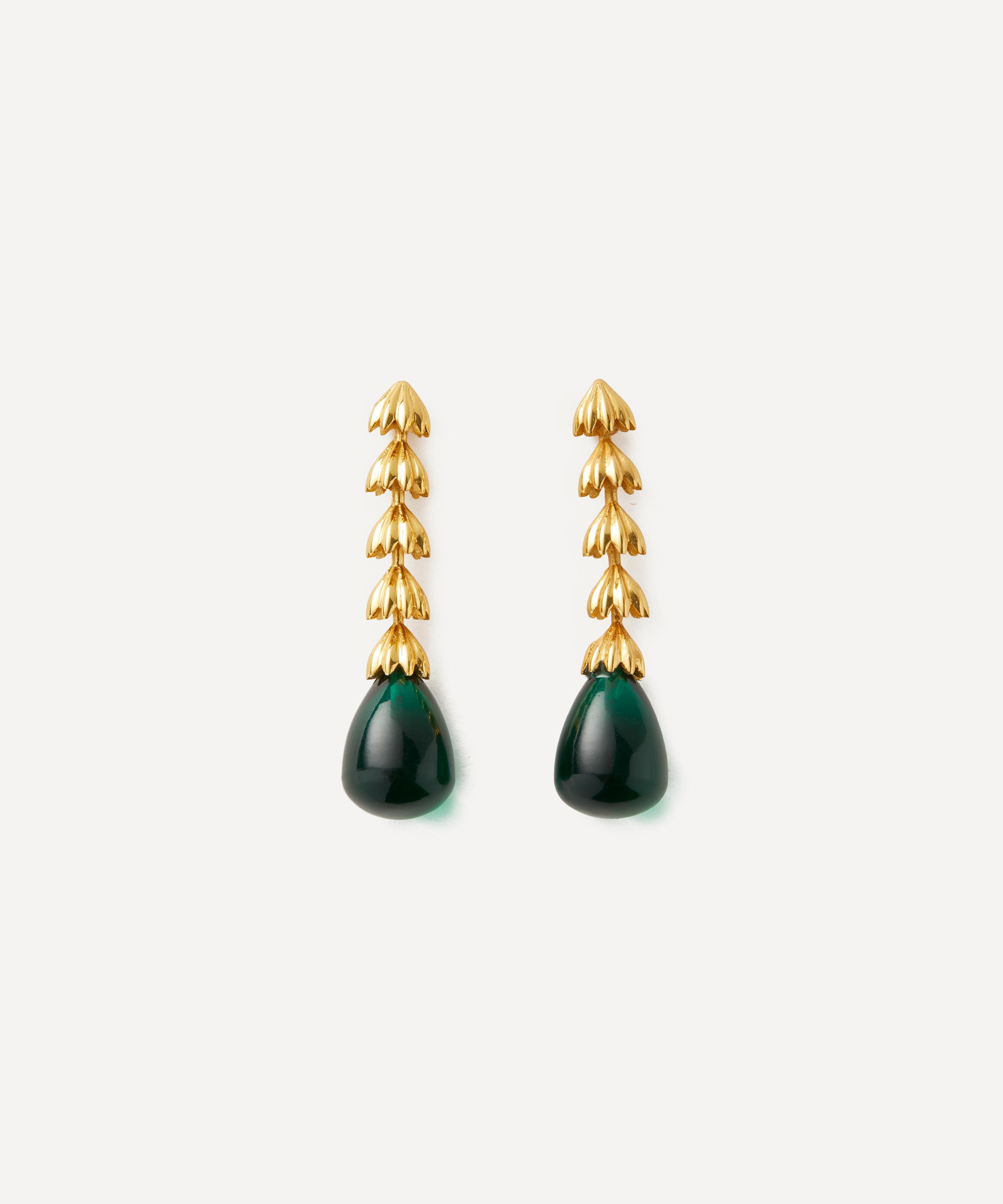 SHYLA SHYLA 22CT GOLD-PLATED CHANDELIER DROP EARRINGS 