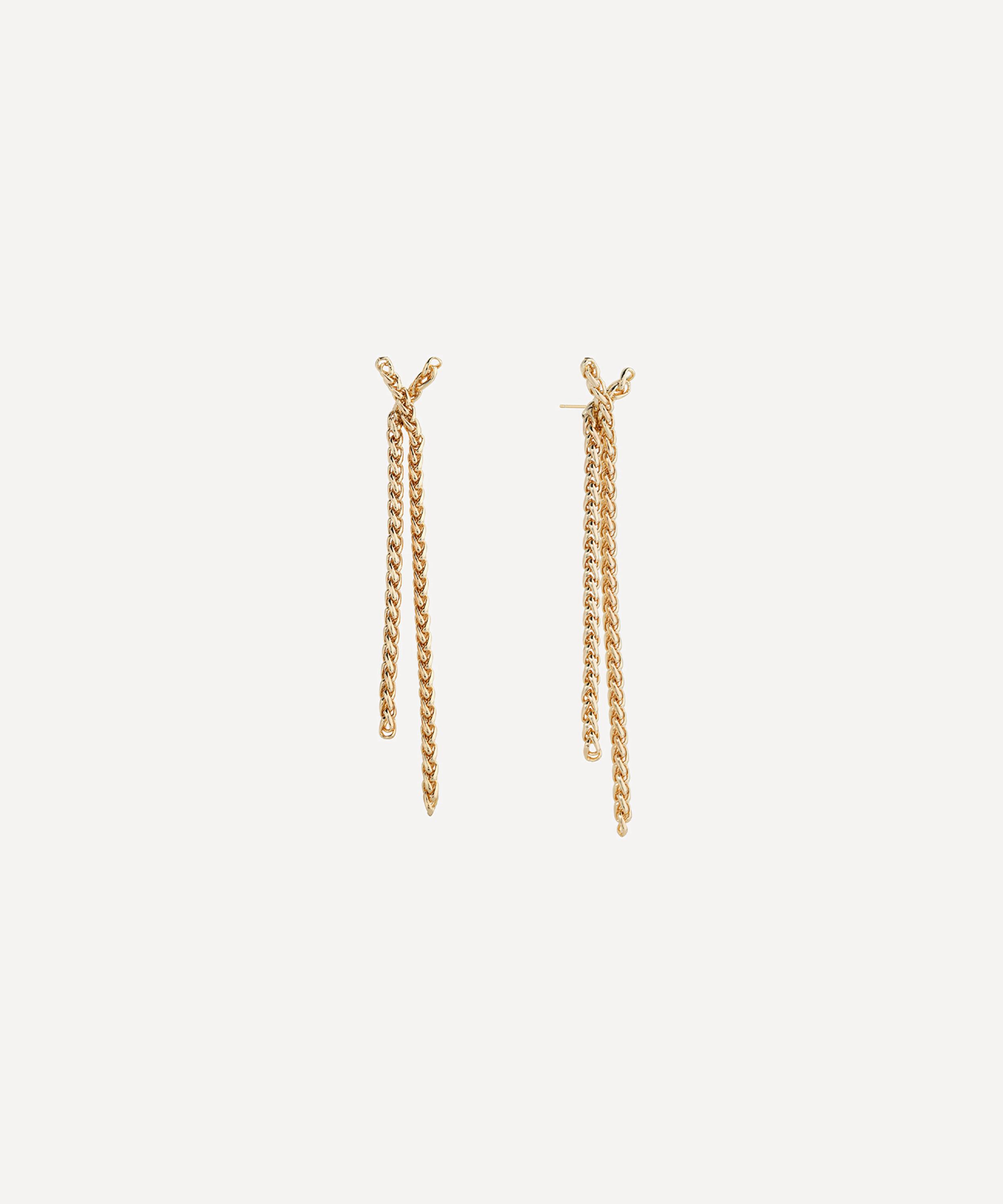 Shashi 14ct Gold-plated Olympia Drop Earrings