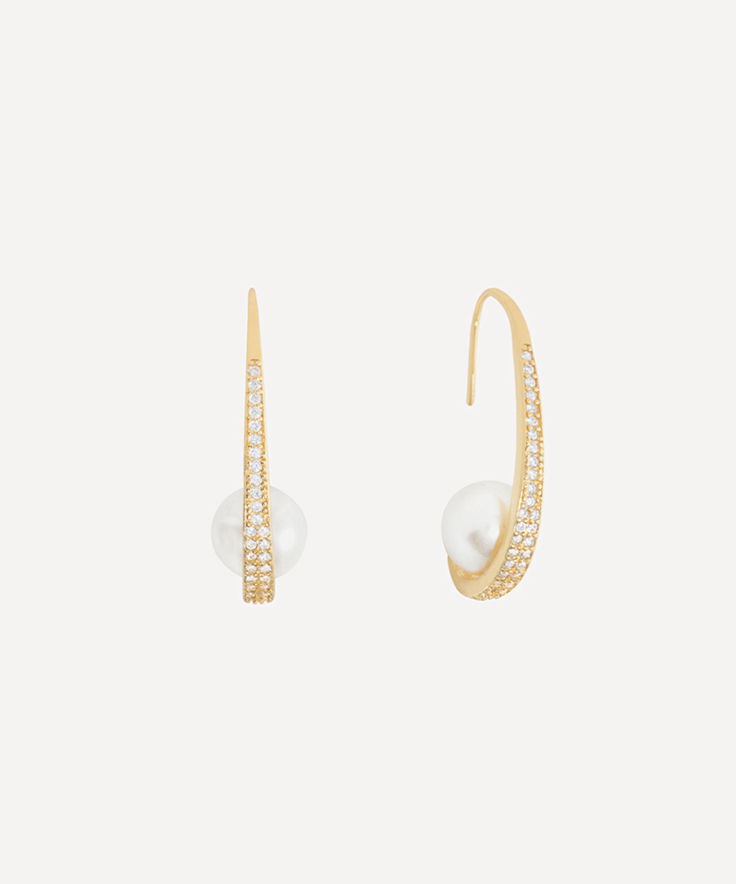 Shashi 14ct Gold-plated Michelle Hoop Earrings