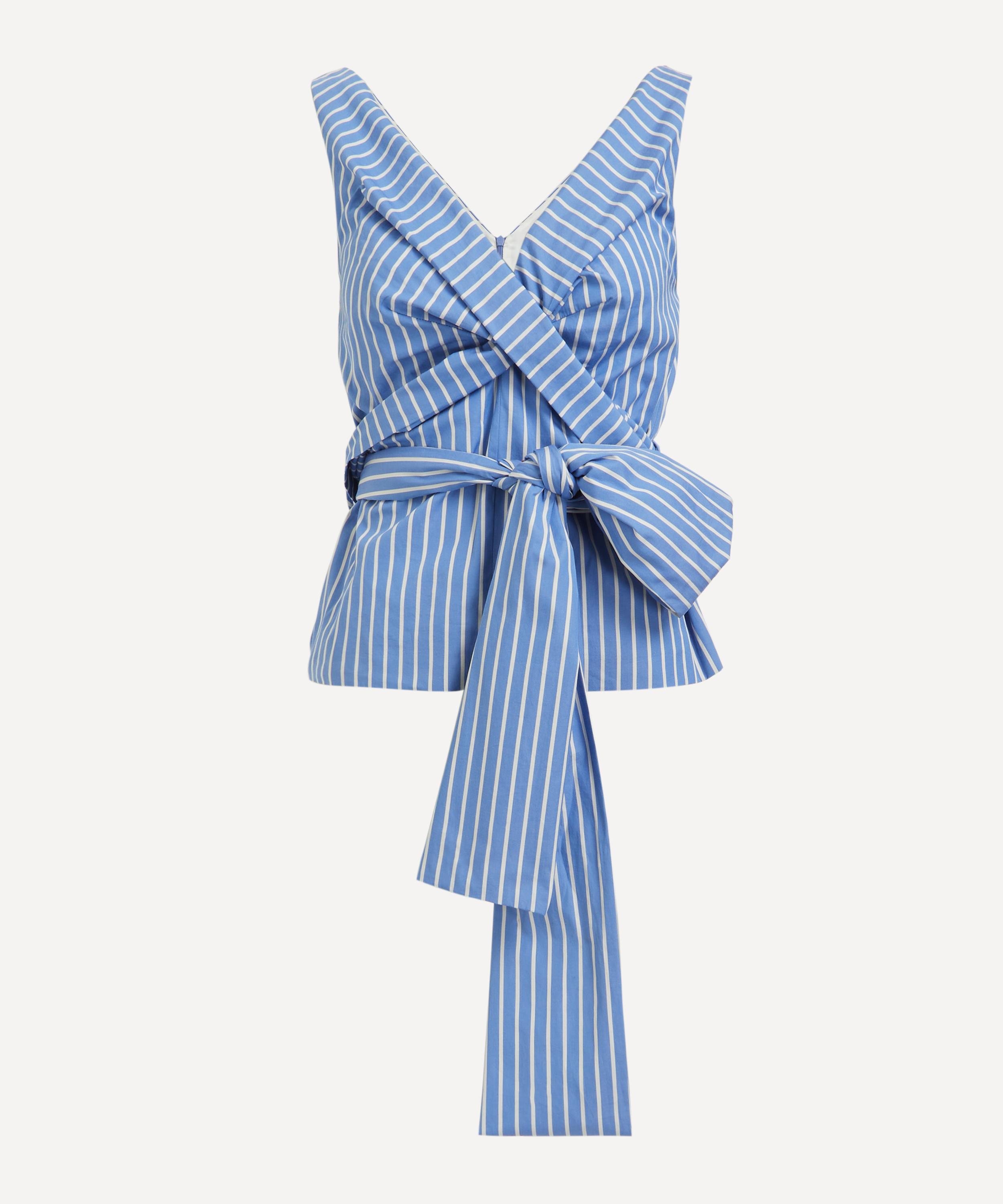 Dries Van Noten Colada Striped Wrap Top