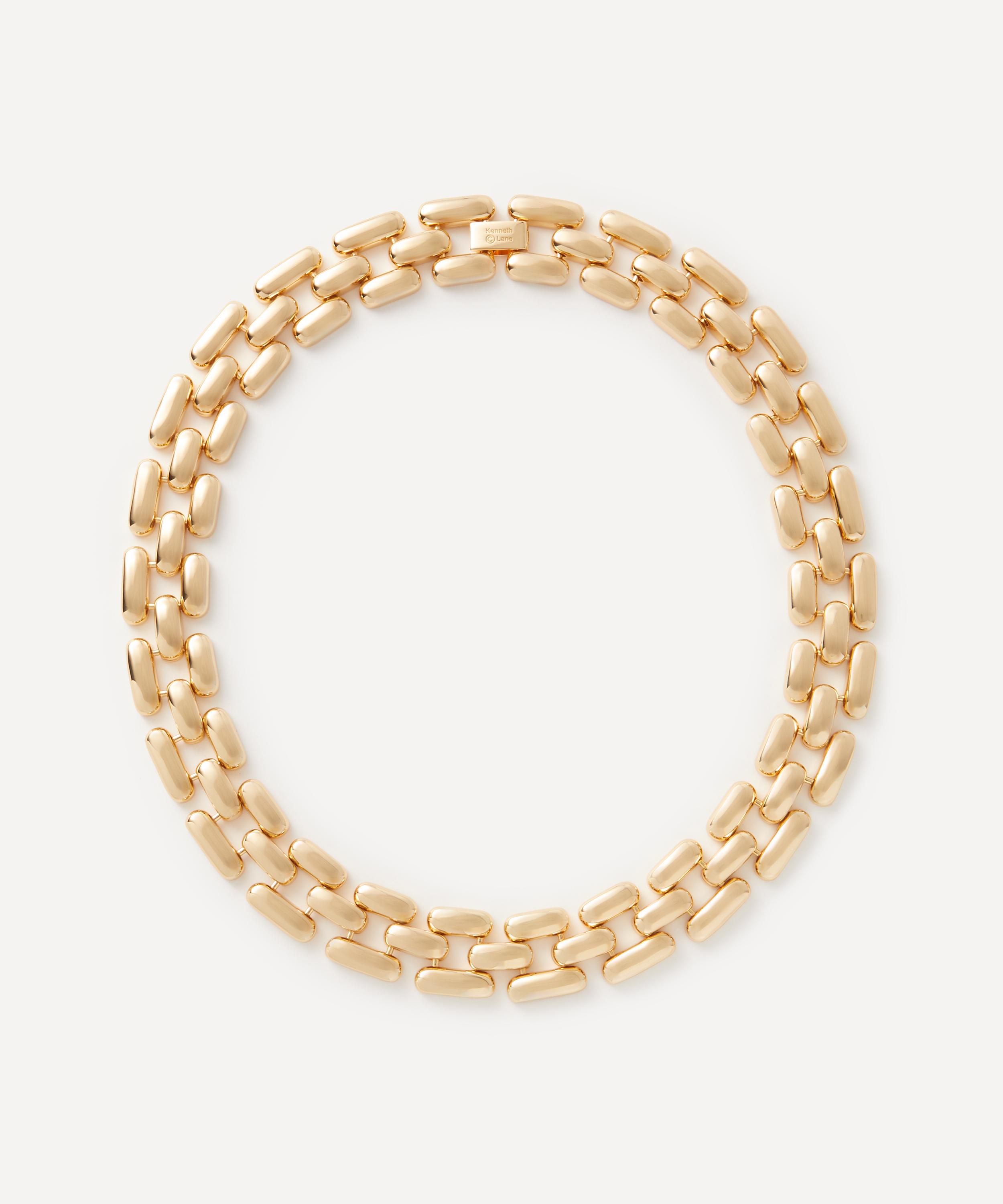 Kenneth Jay Lane 14ct Gold-plated Square Link Chain Necklace