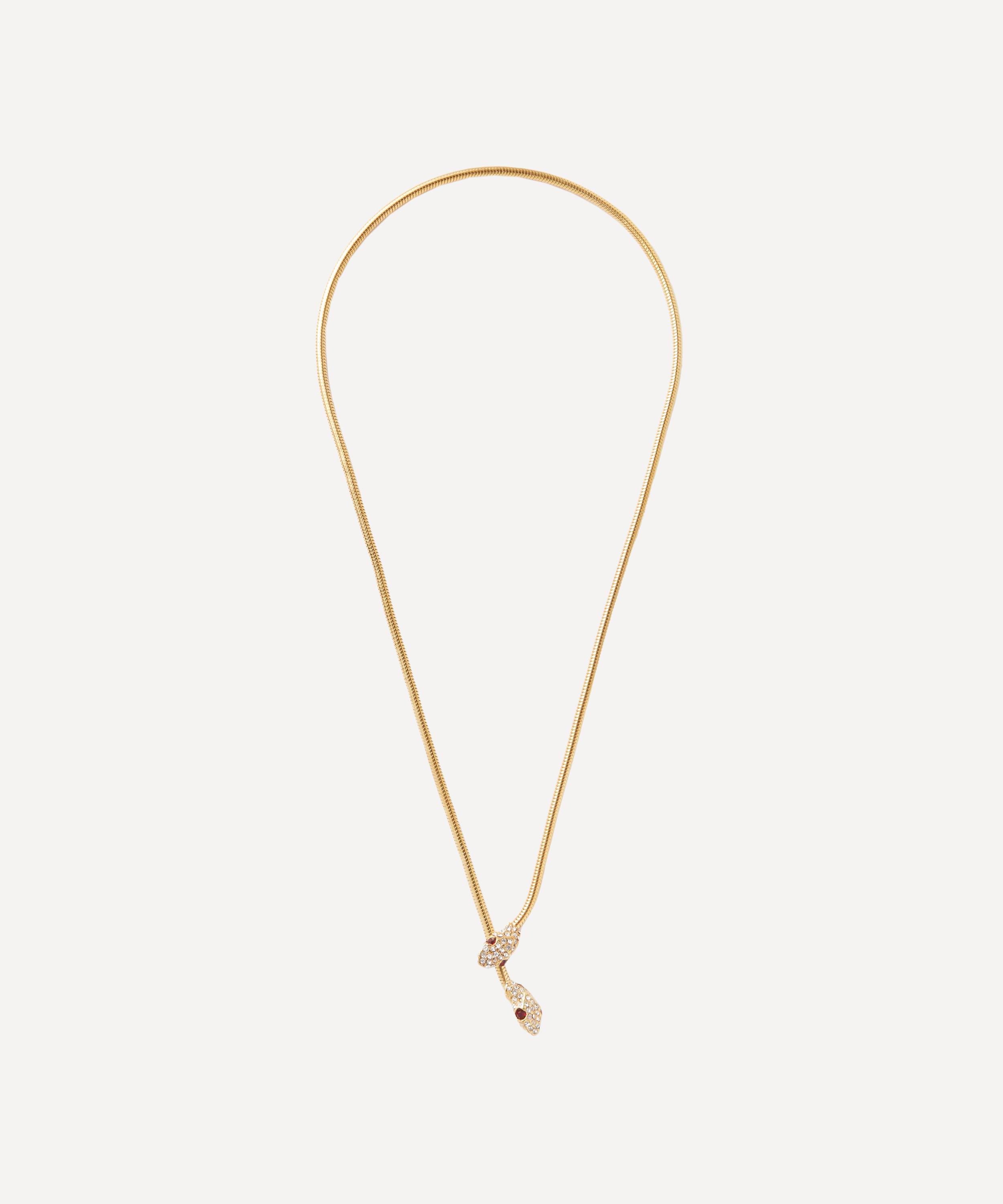 Kenneth Jay Lane Gold-Plated Snake Chain Lariat Necklace Luxury