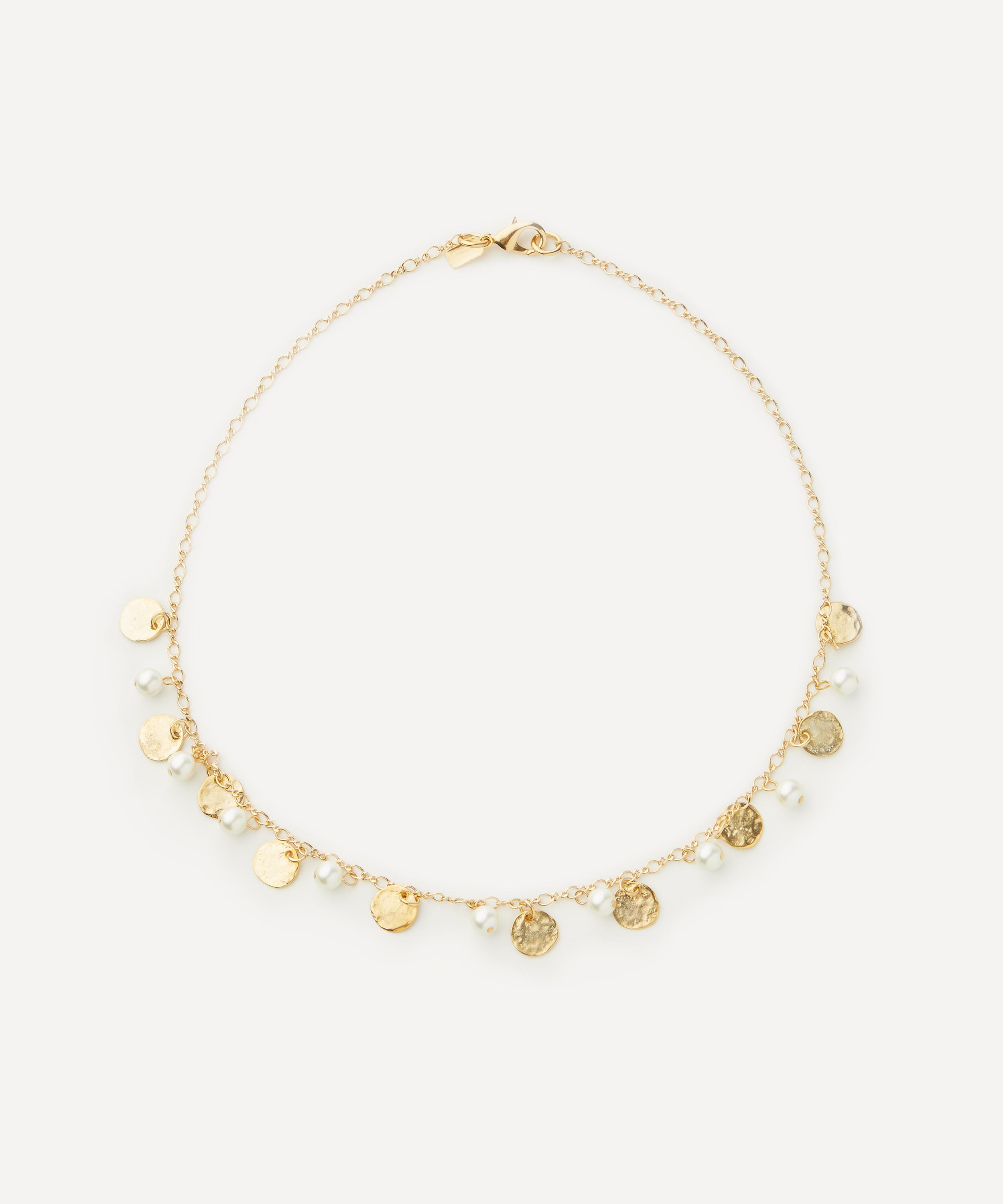Kenneth Jay Lane Gold-plated Coin And Pearl Necklace