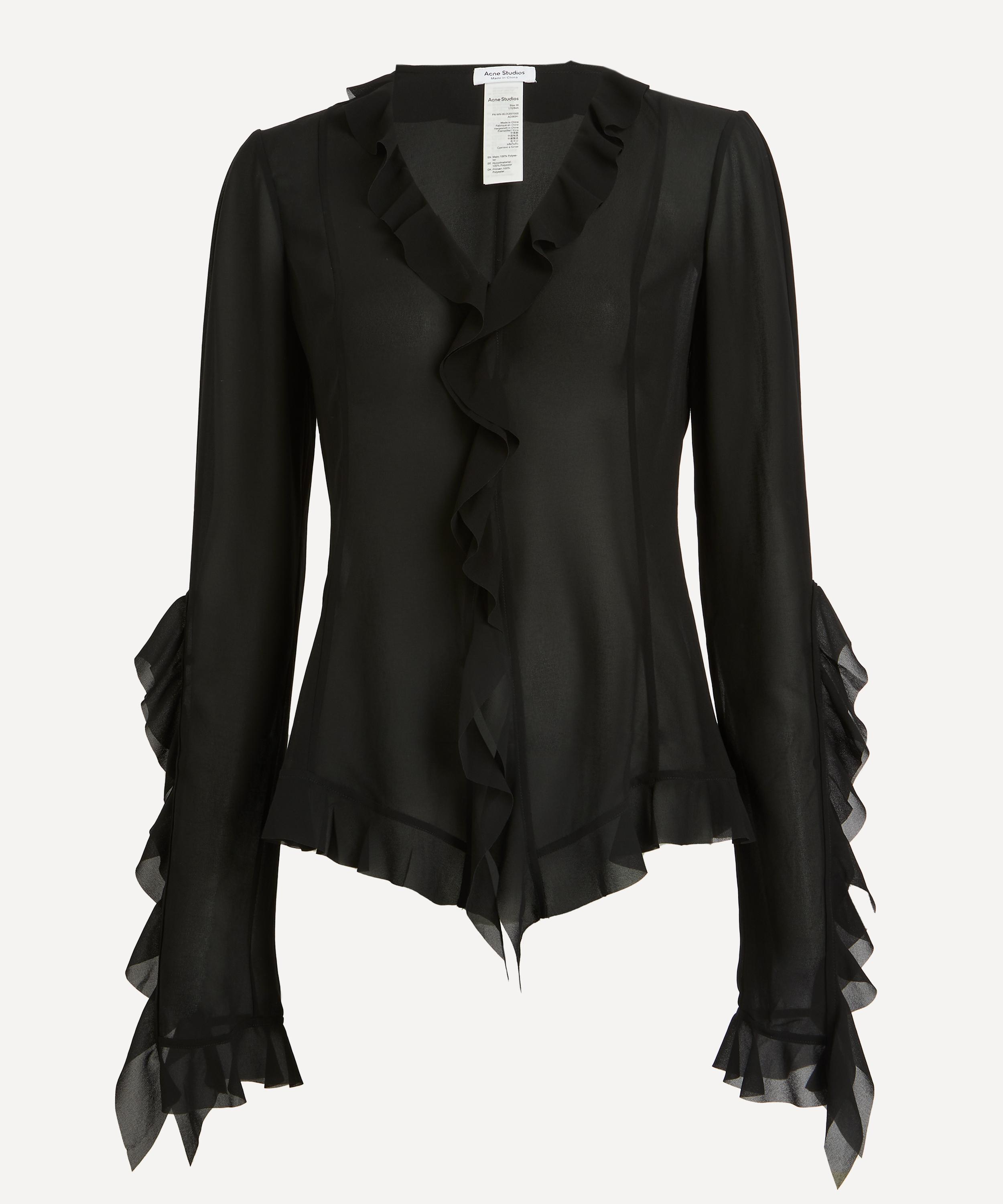 Acne Studios Women's Ruffle Blouse Black 8