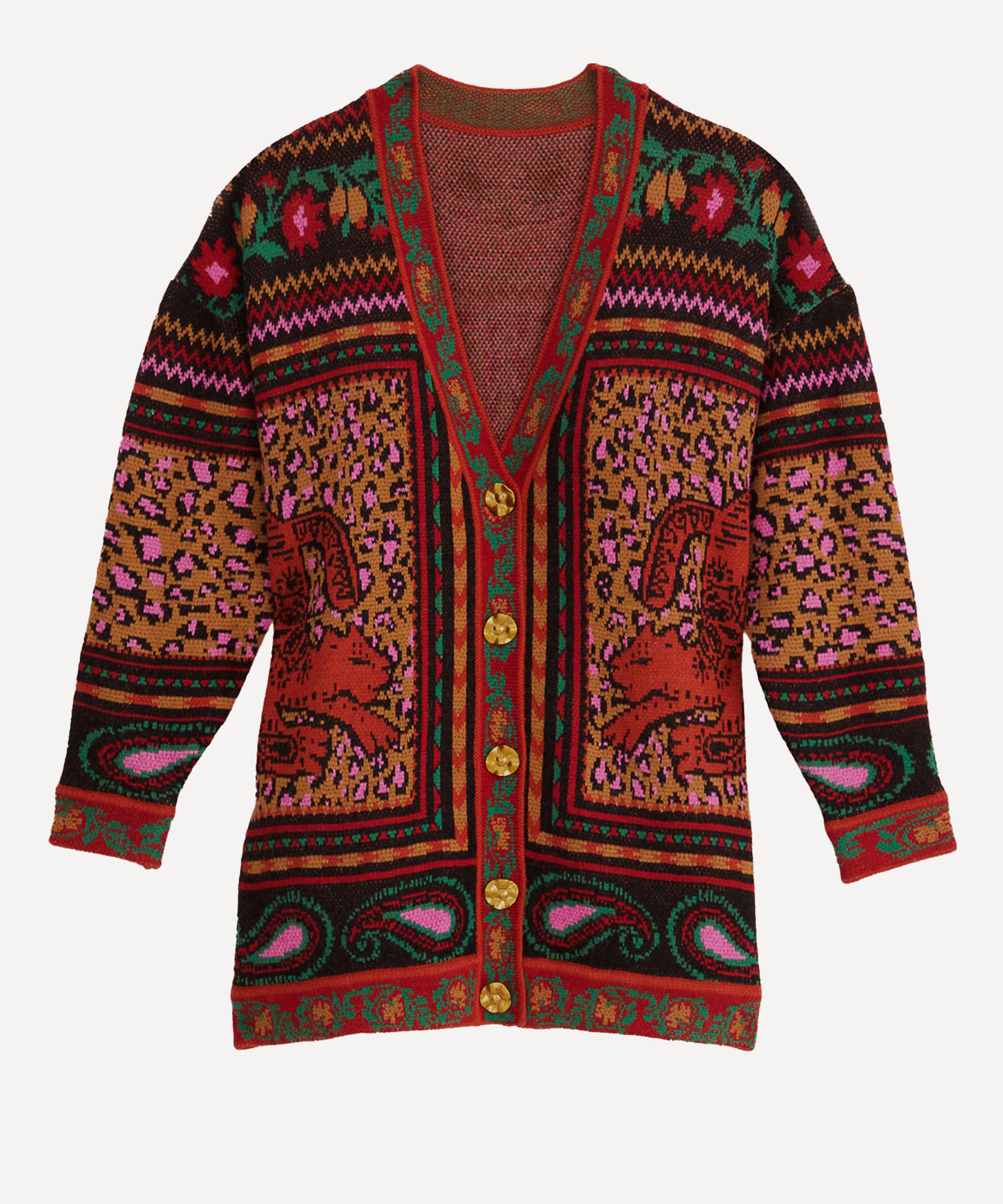 FARM Rio Women's Mixed Tapestry Prints Cardigan Multi Small