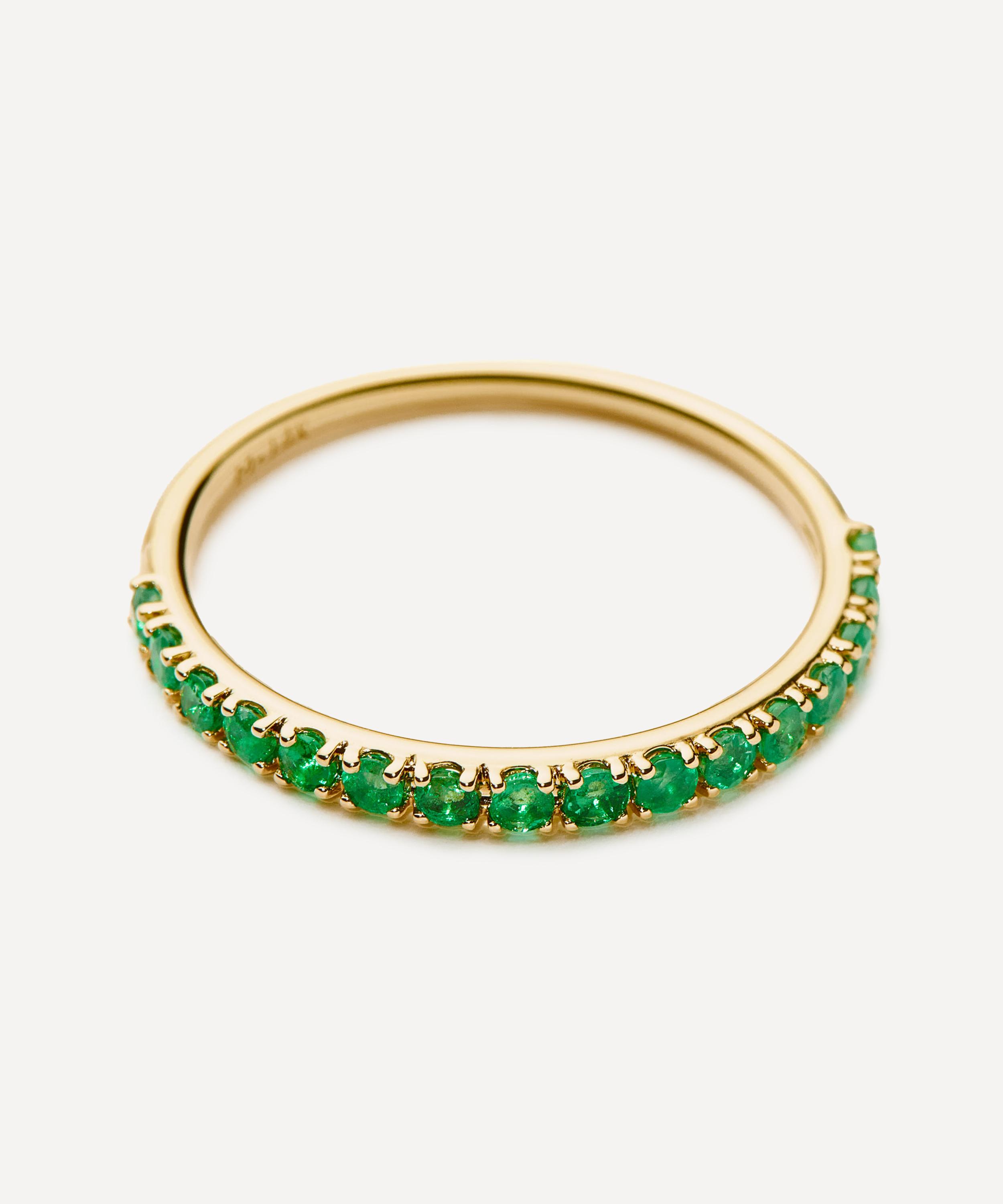 Missoma 14ct Gold Fine Emerald Half Eternity Ring