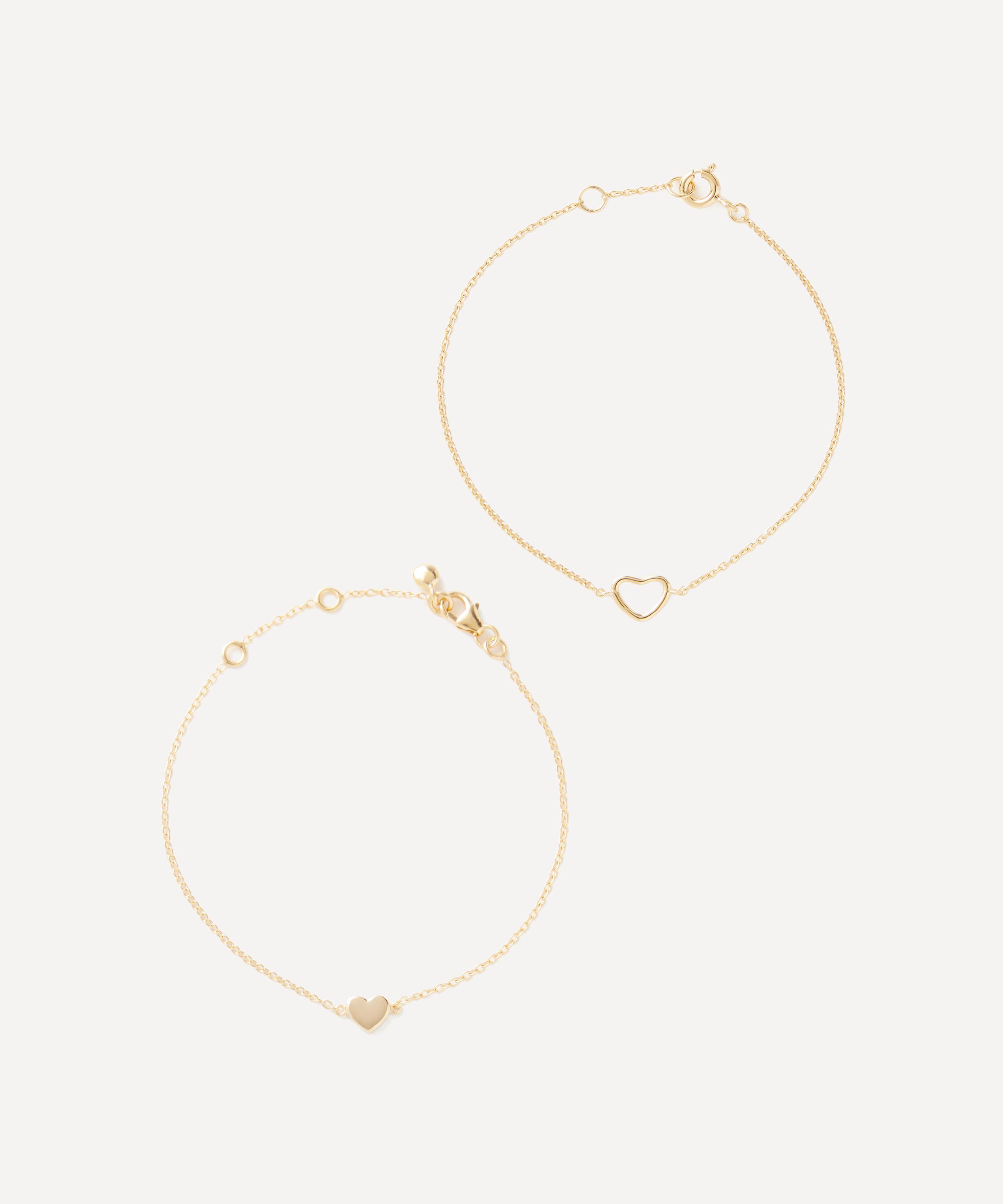 Auree 18ct Gold-plated Vermeil Silver Verona Heart Bracelets Set Of Two