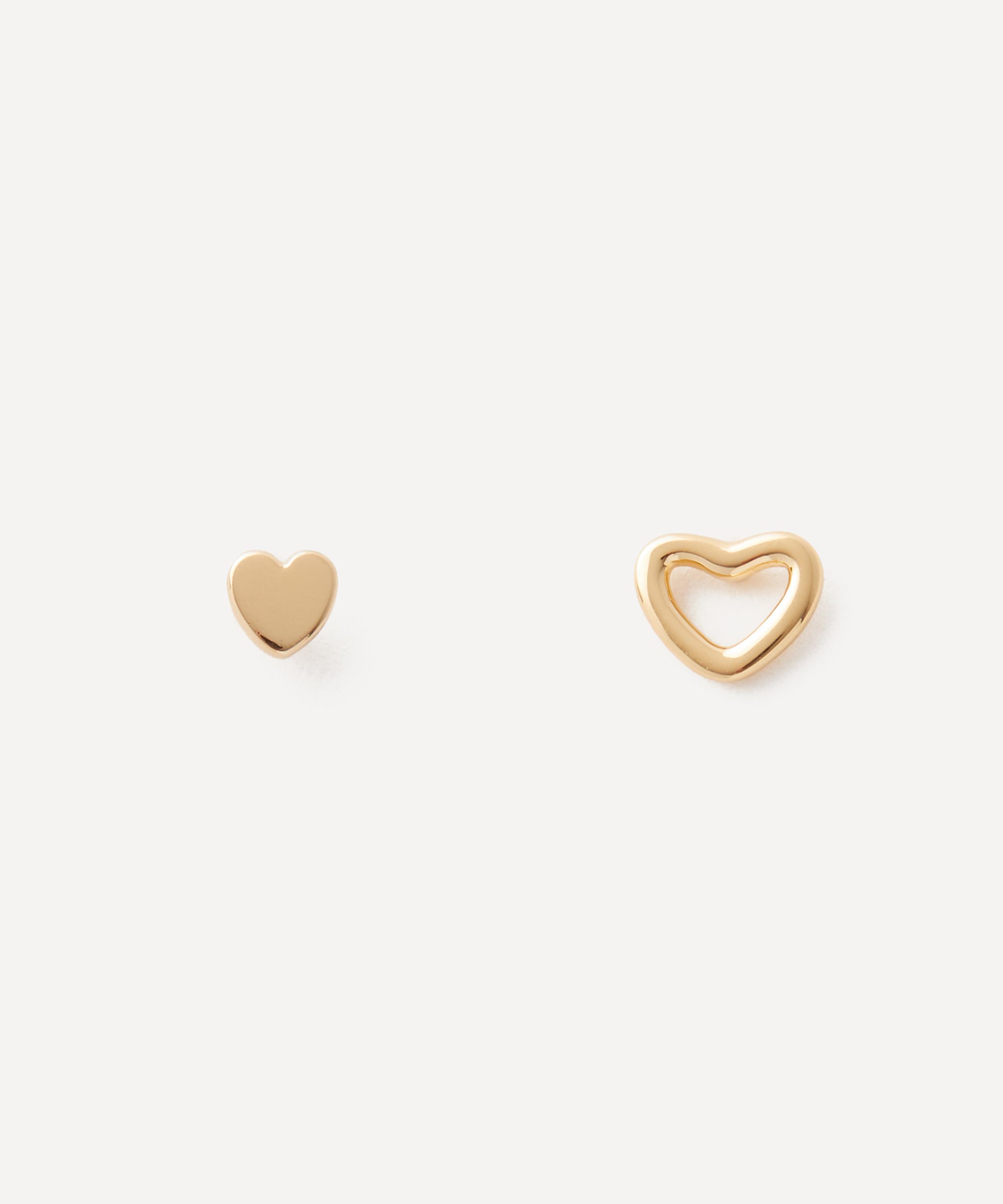 Auree 18ct Gold-plated Vermeil Silver Verona Mini Heart Stud Earrings Set Of Two