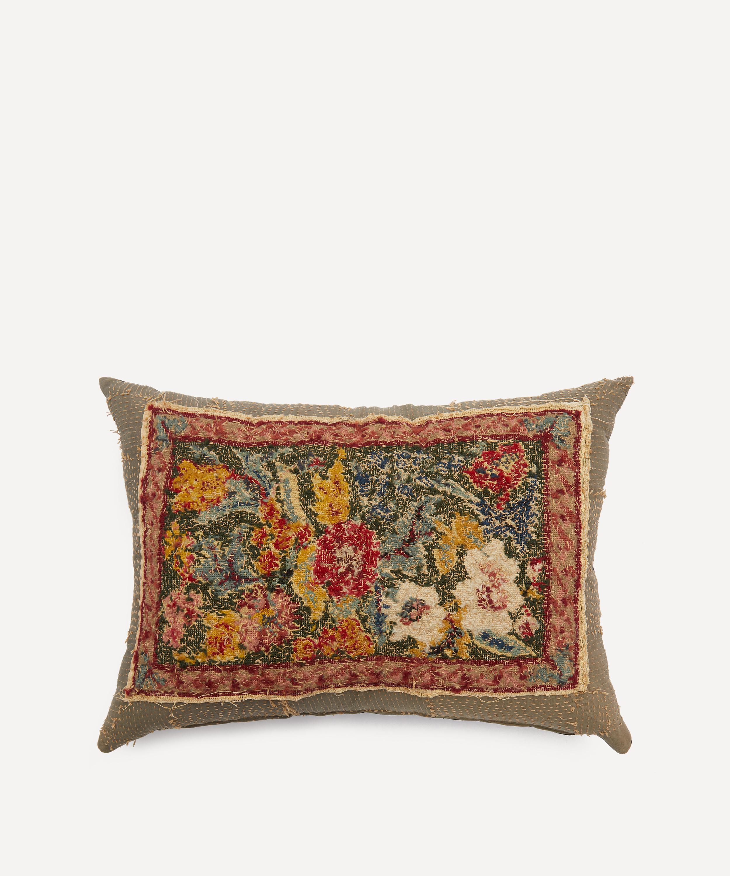 BY WALID BY WALID ANTIQUE WOOLLEN NEEDLEPOINT CUSHION 1157 