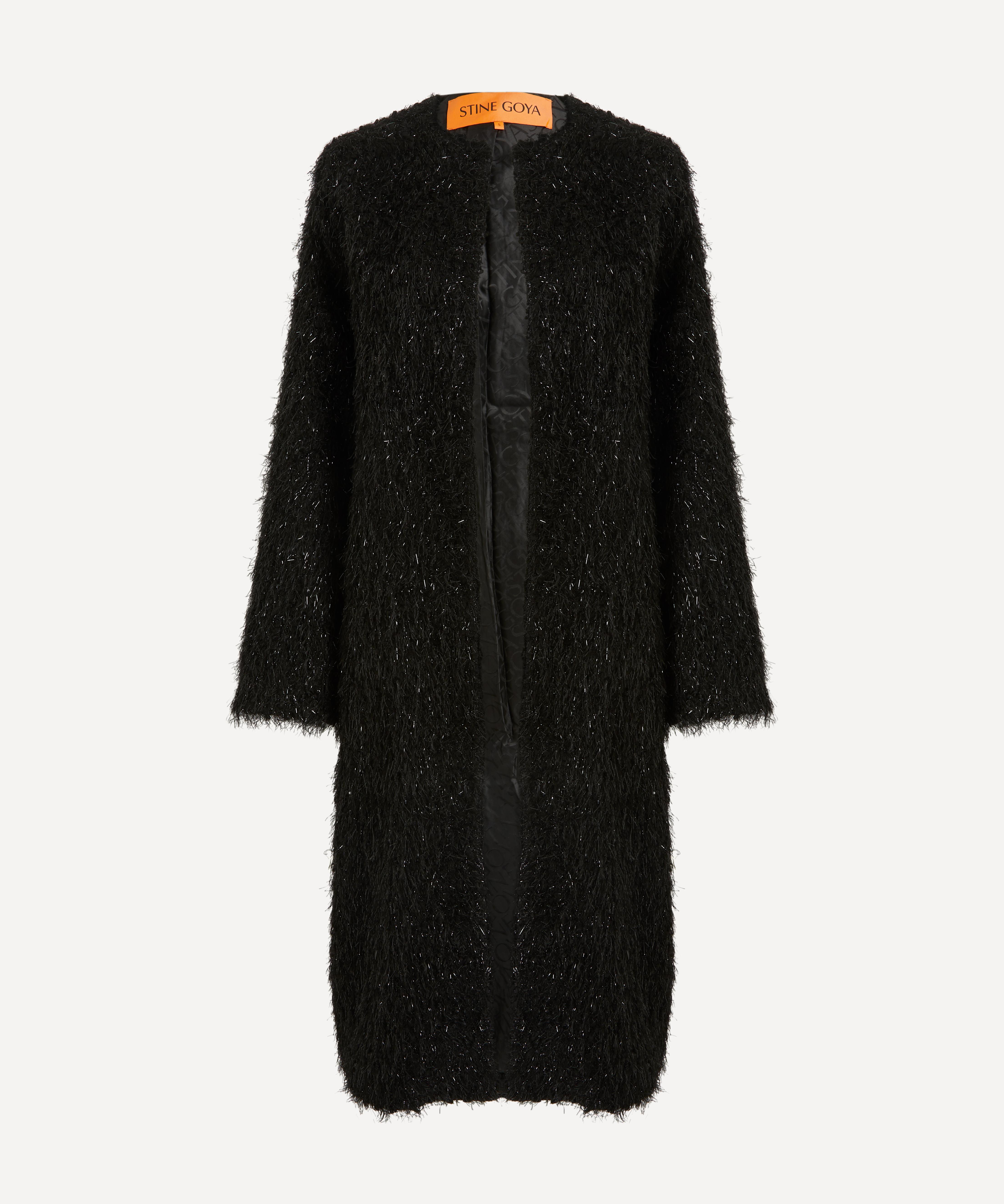 Shop Stine Goya Women's Alec Fluffy Black Coat