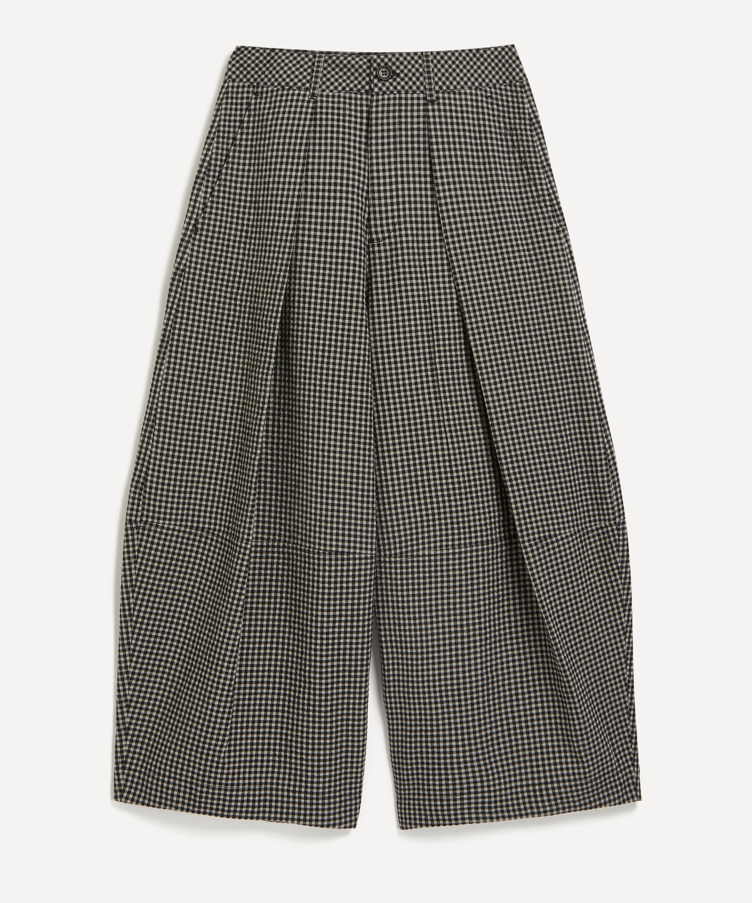 Ymc You Must Create Ymc Women's Deadbeat Gingham Check Wide-leg Trousers