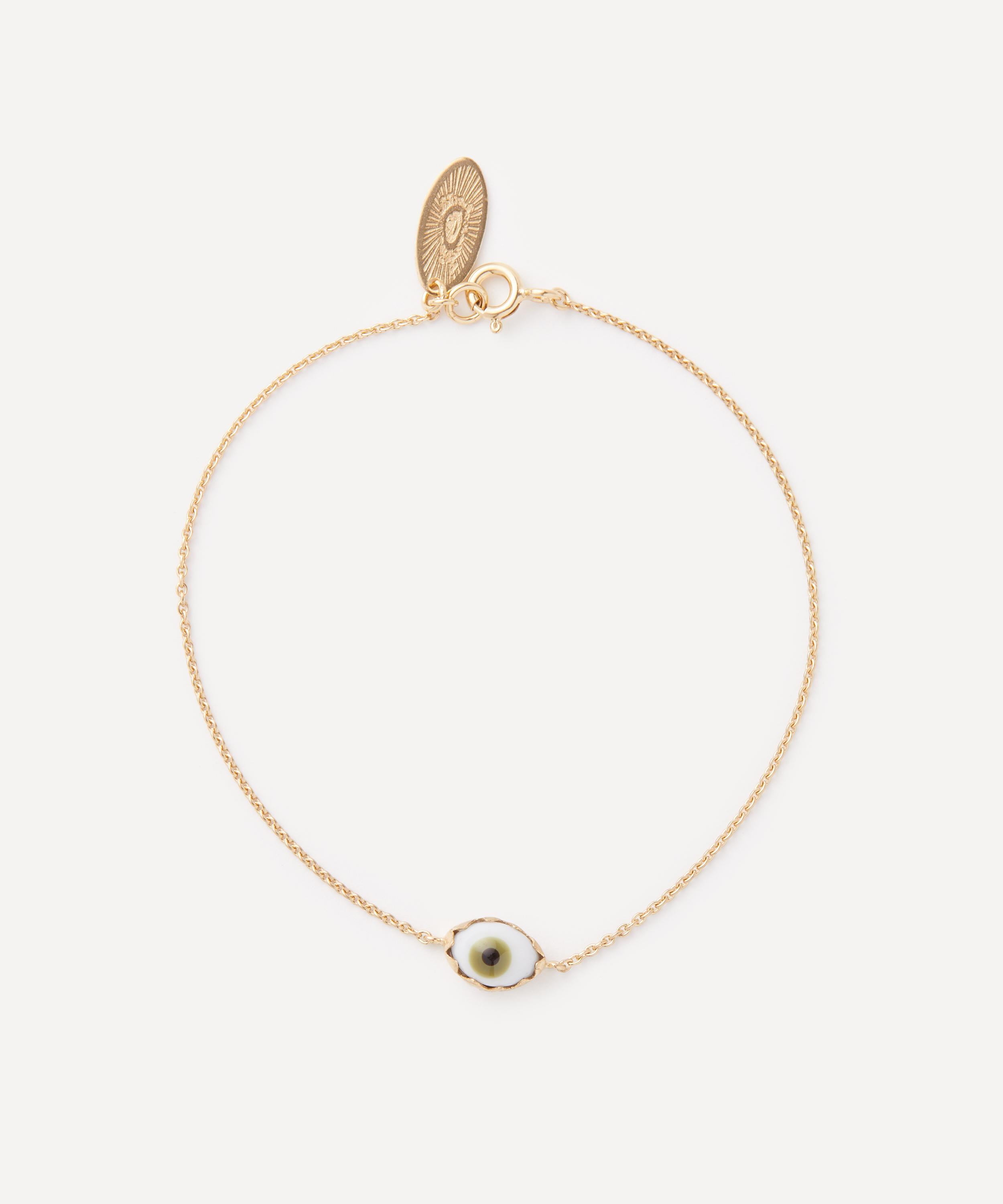 GRAINNE MORTON GRAINNE MORTON 18CT GOLD-PLATED GREEN EYE BRACELET 