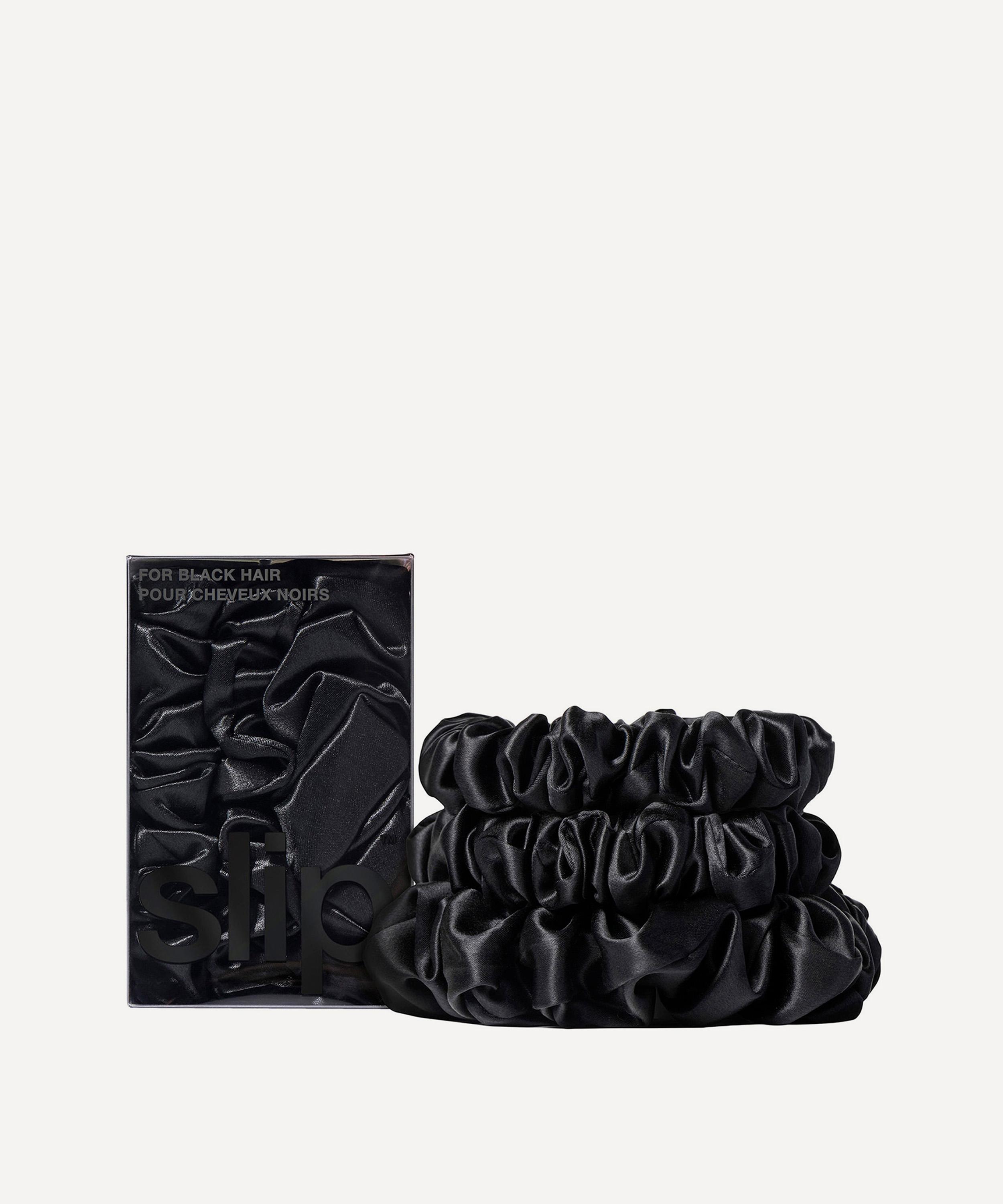 Slip Back To Basics Black Silk Scrunchie Trio