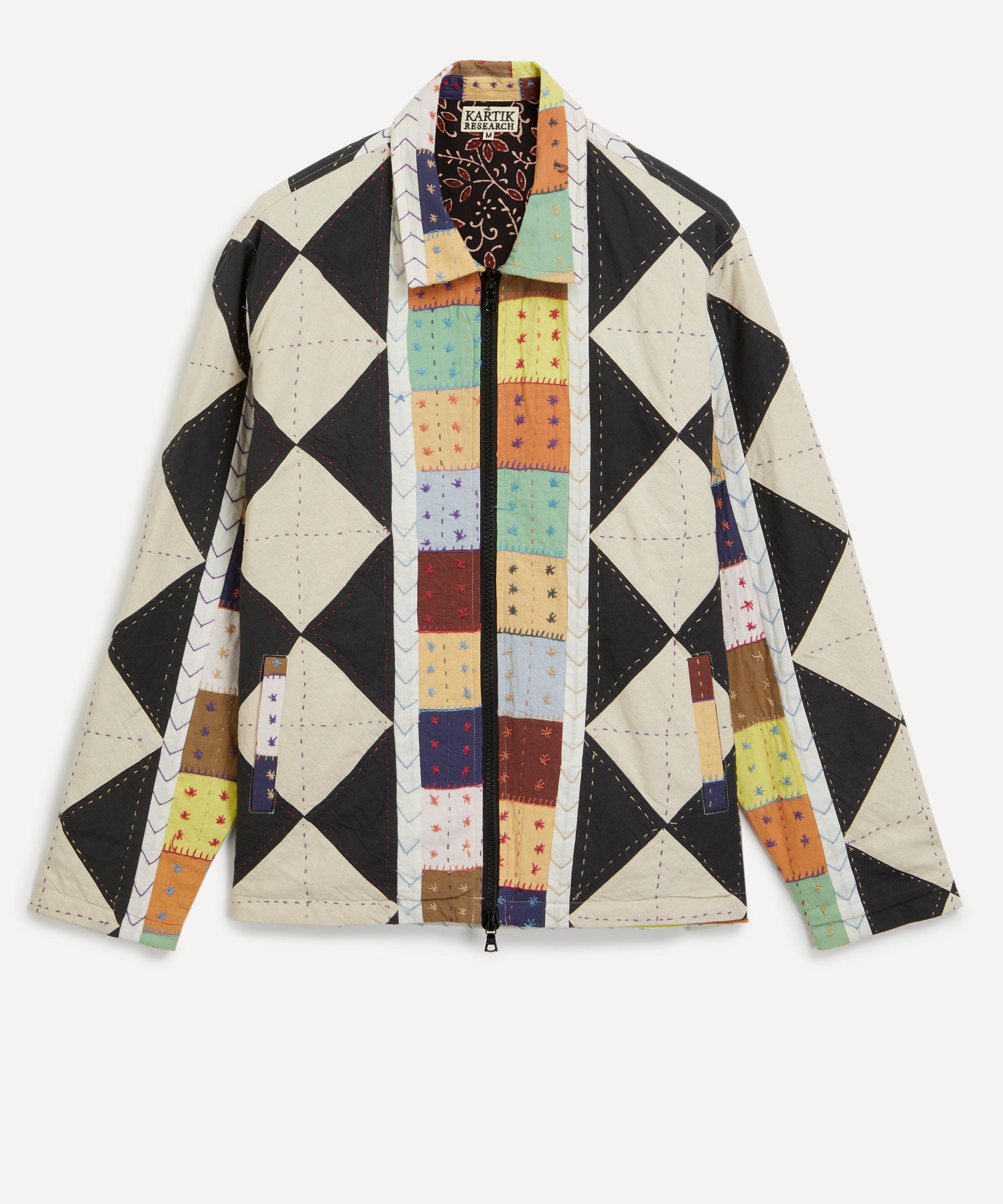 Shop Kartik Research Mens Patchwork Quilted Hand-embellished Jacket